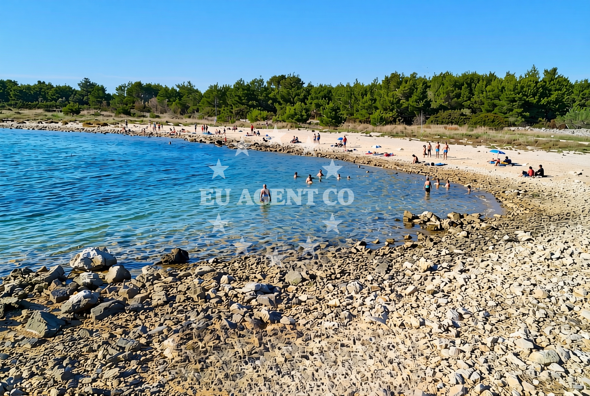 Sea and coastal view of Podsolarsko, Šibenik Beach in Podsolarsko