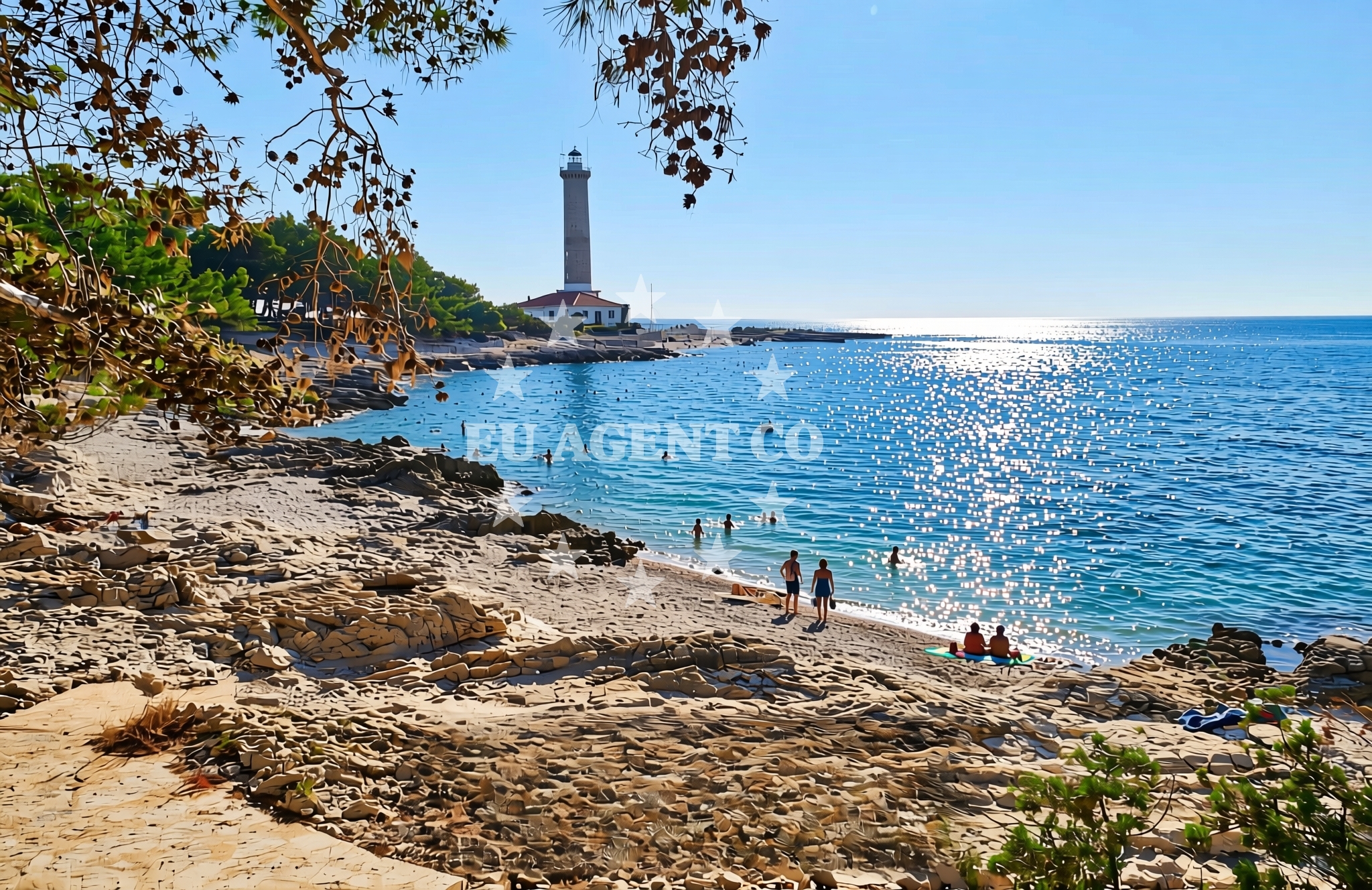 Shoreline and swimming area at Podšpinata, Veli Rat (Dugi otok) Beach in Podšpinata