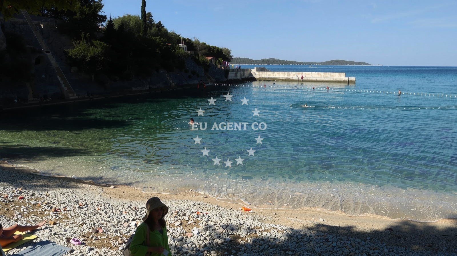 Sea and coastal view of Podstine beach in Ivana Božitkovića 21, Hvar