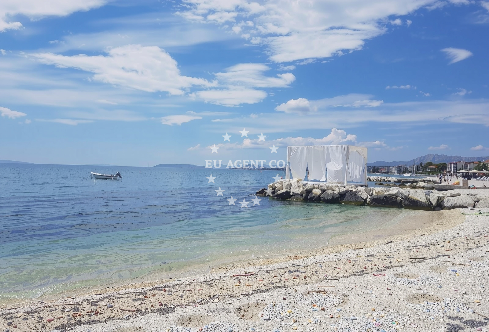 Shoreline and swimming area at Podstrana beach in Ulica Mile Gojsalića 45 D, Podstrana