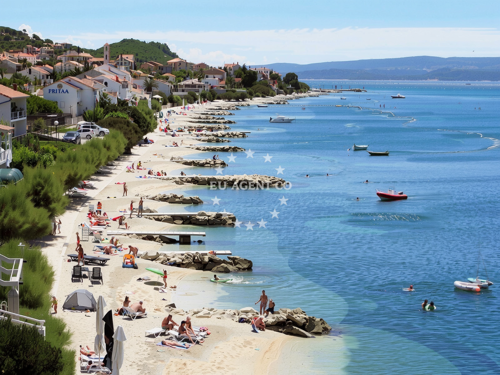 Sea and coastal view of Podstrana beach in Ulica Mile Gojsalića 45 D, Podstrana