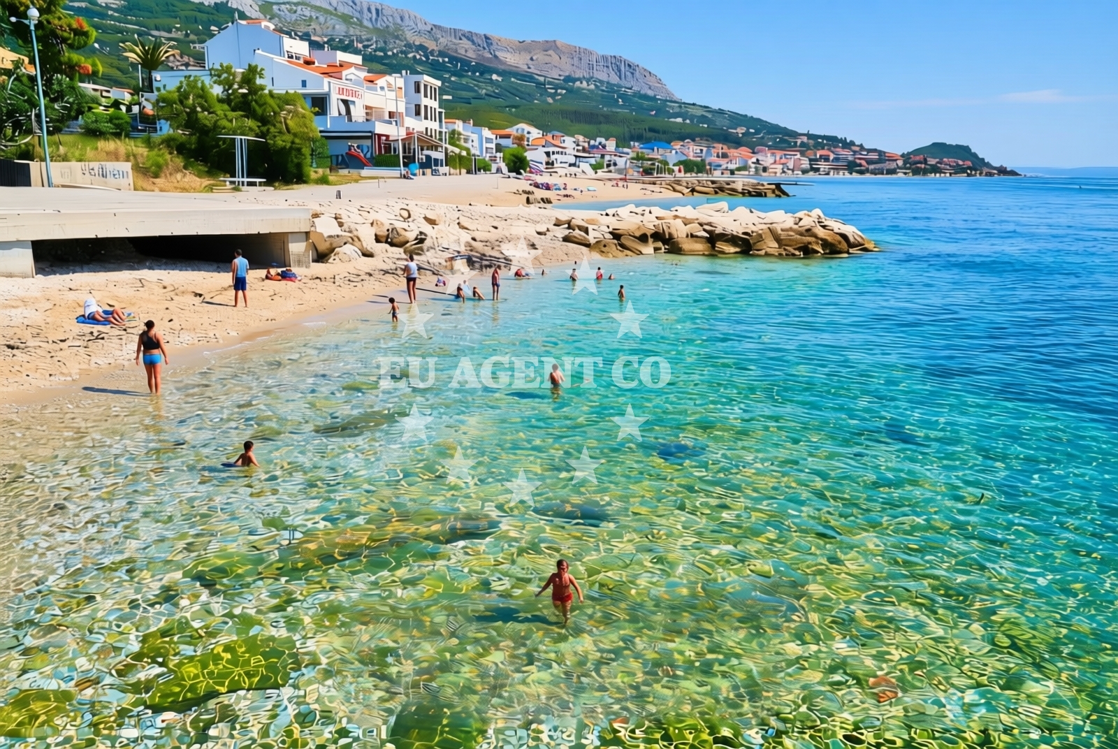 Shoreline and swimming area at Podstrana - Grljevac: beaches and coves (1) in Podstrana - Grljevac
