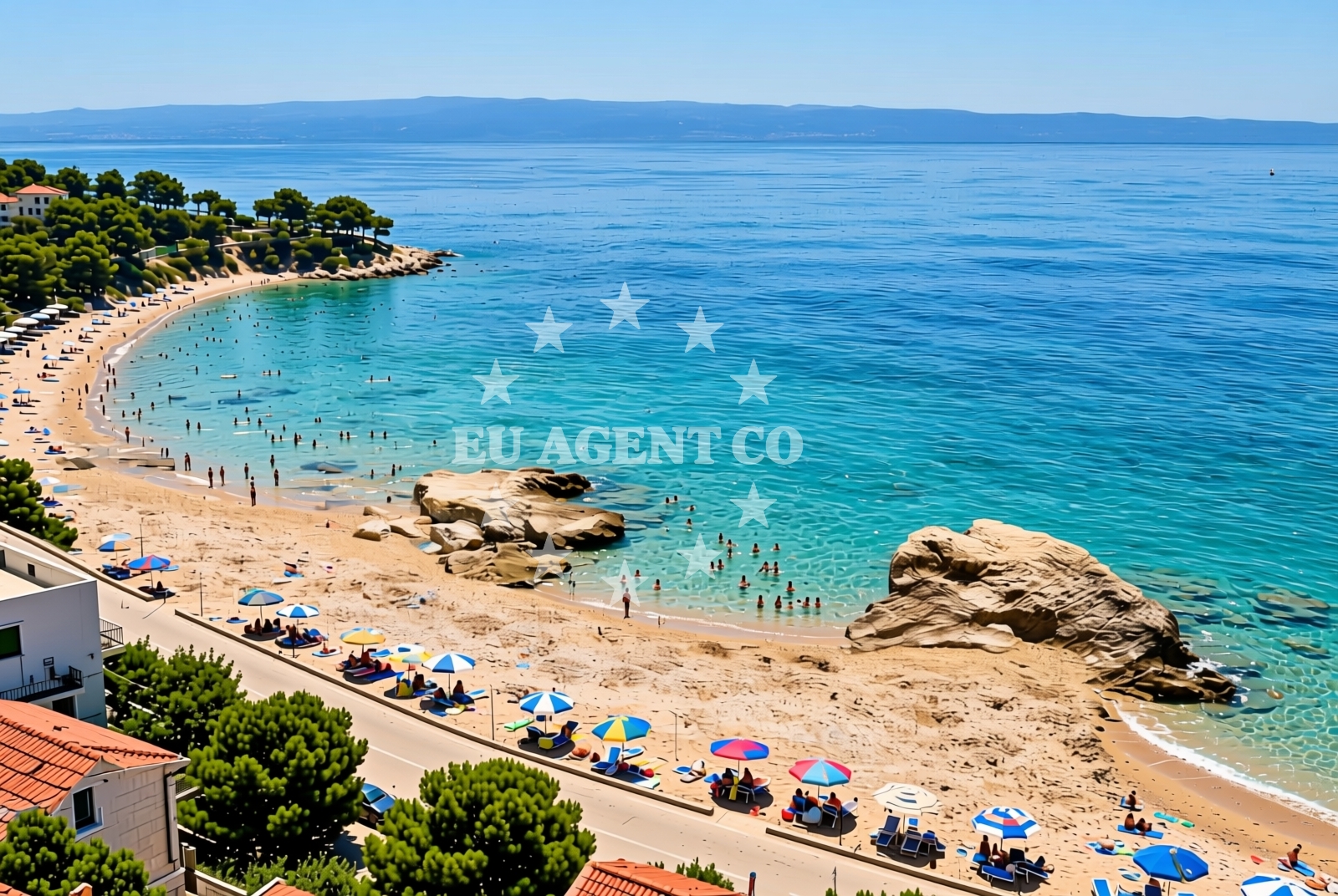 Sea and coastal view of Podstrana - Grljevac: beaches and coves (1) in Podstrana - Grljevac