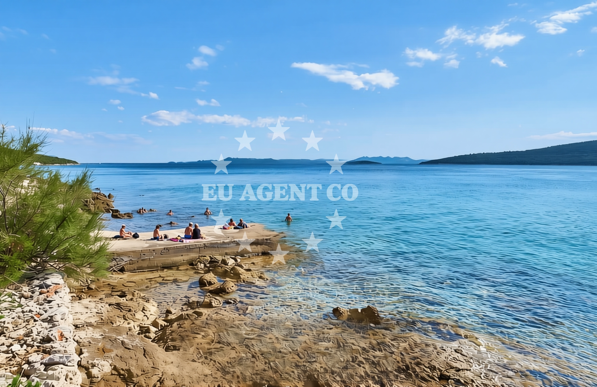 Sea and coastal view of Poglava istok, Rivanj (Rivanj) Beach in Poglava istok