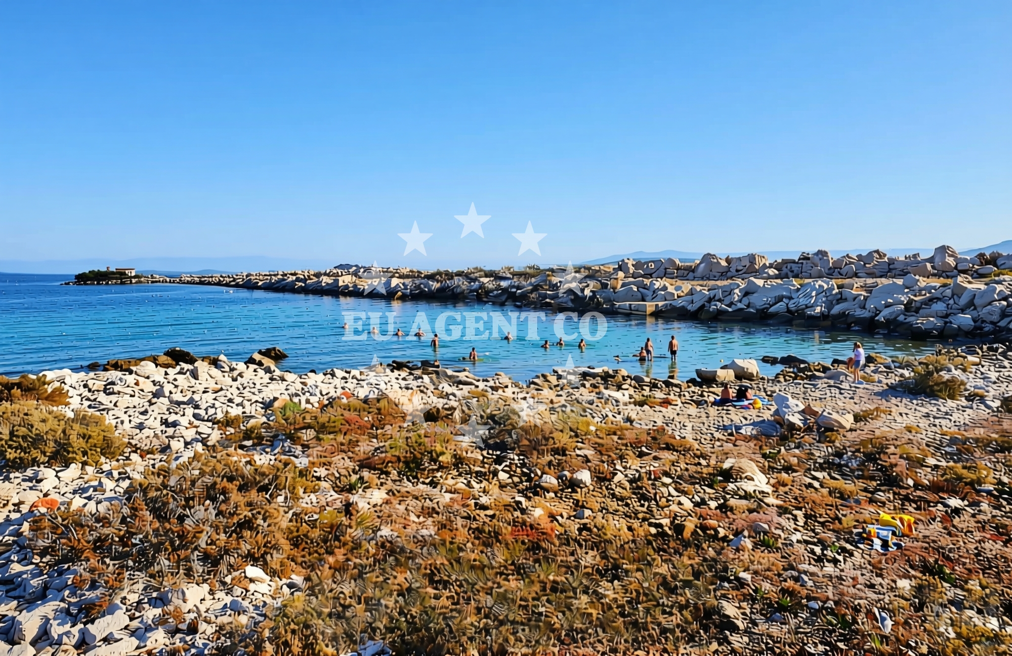 Sea and coastal view of Pohlib, Sali (Dugi otok) Beach in Pohlib