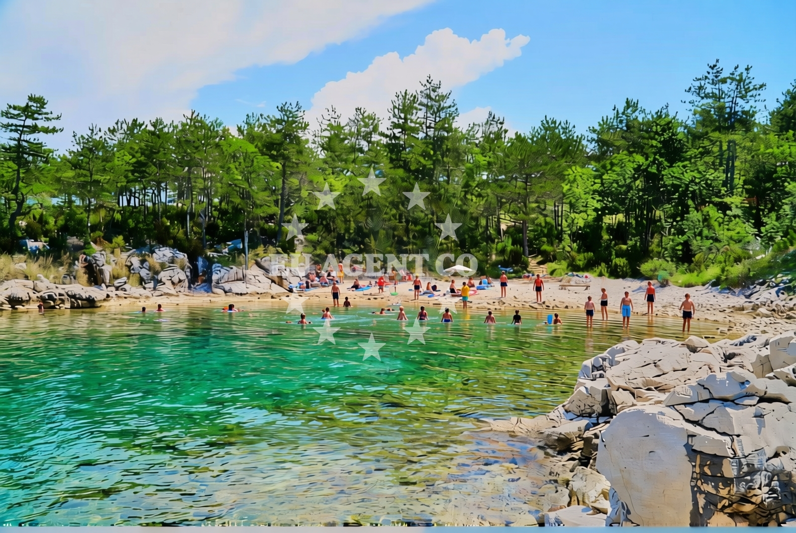 Overview of Pojana istok, Županje (Krk) Beach in Pojana istok