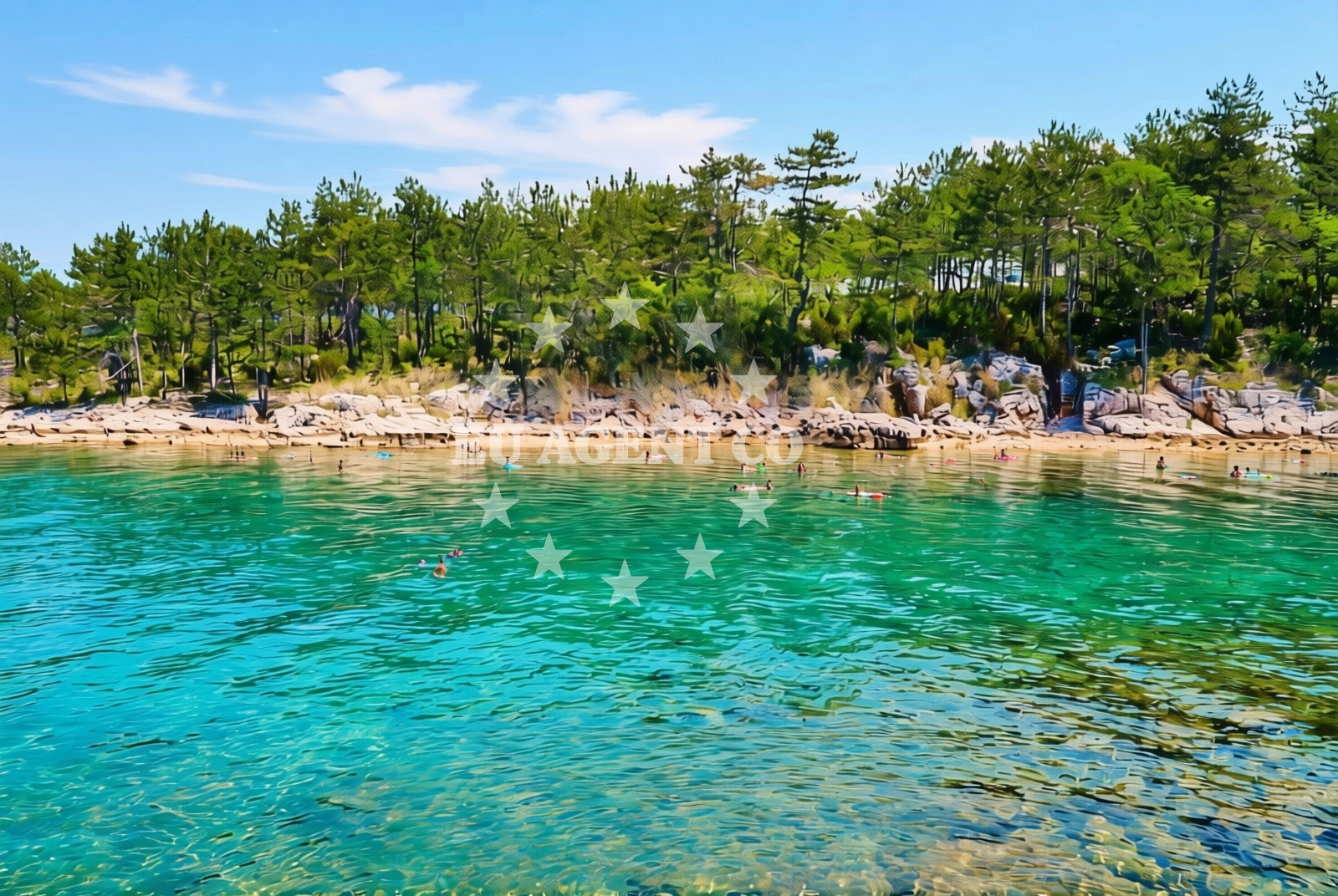 Shoreline and swimming area at Pojana istok, Županje (Krk) Beach in Pojana istok