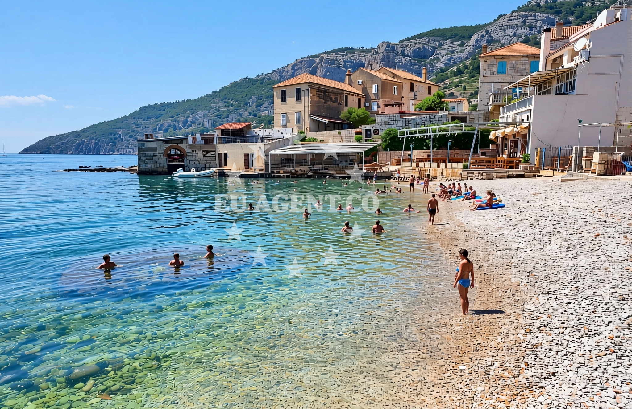 Overview of Pol Cimprijanovo, Komiža (Vis) Beach in Pol Cimprijanovo