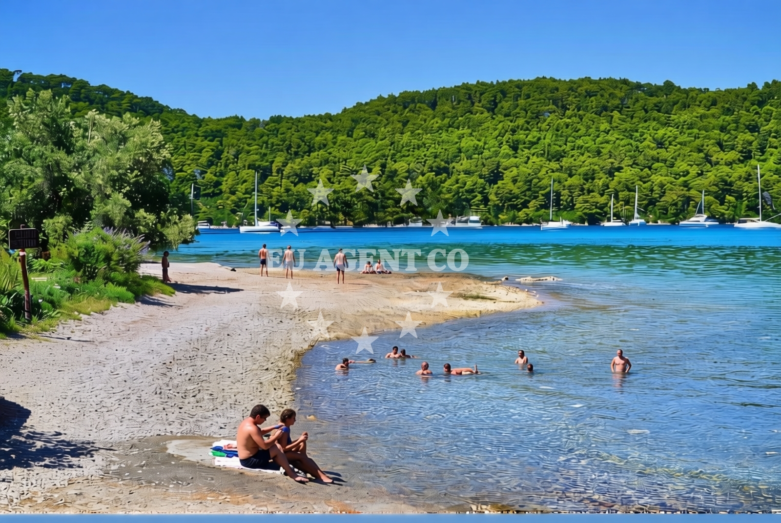 Shoreline and swimming area at Polače (Mljet): beaches and coves (1) in Polače (Mljet)