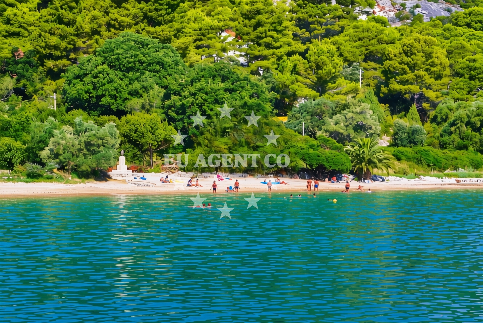 Sea and coastal view of Polače (Mljet): beaches and coves (1) in Polače (Mljet)