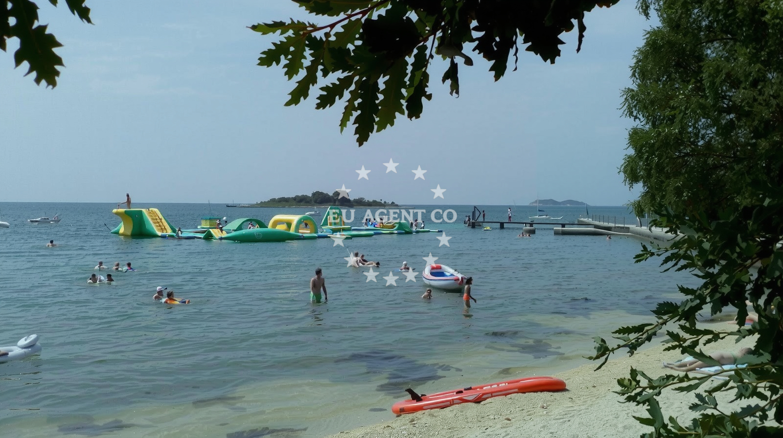 Sea and coastal view of Polari beach in Polari 1, Rovinj