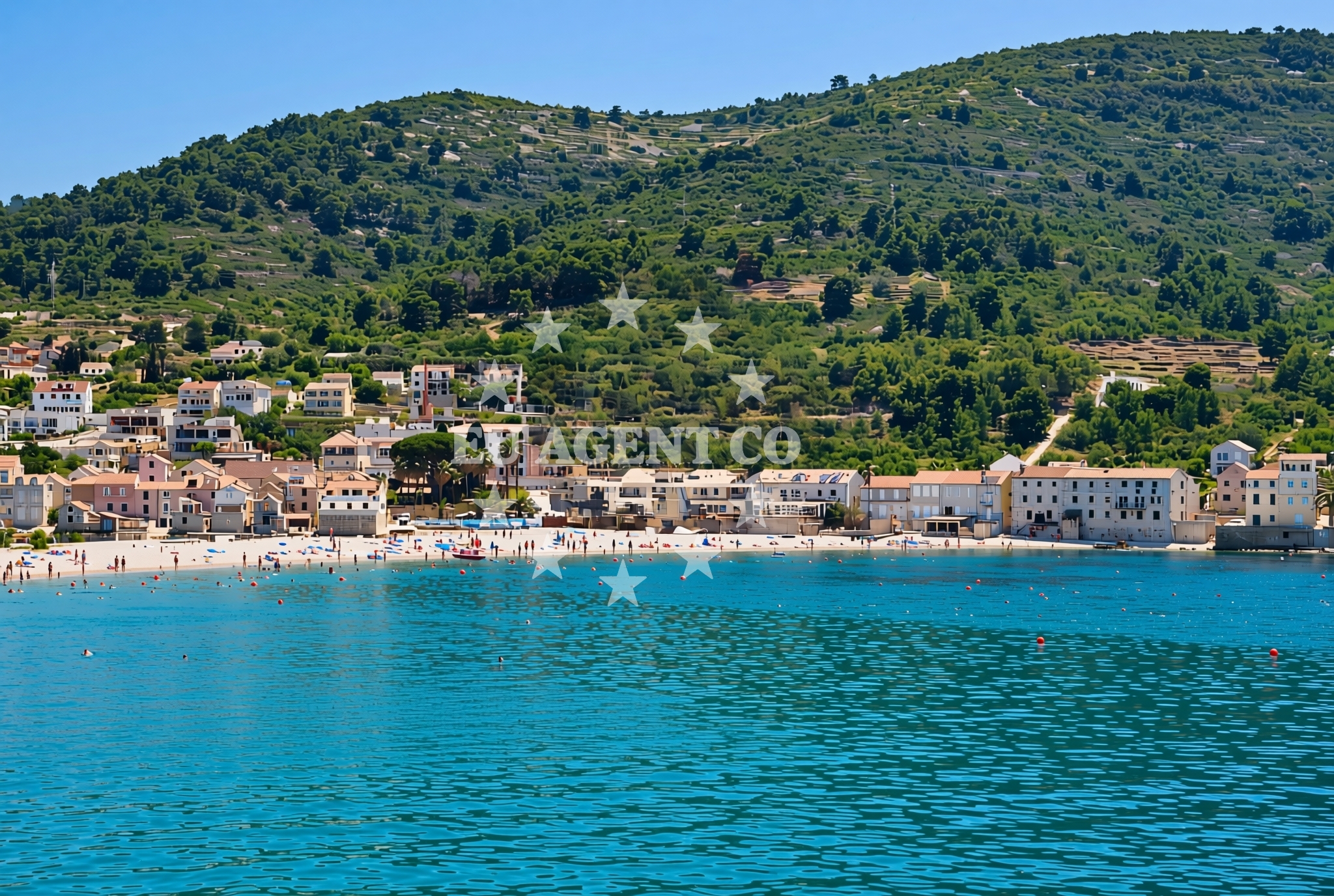 Shoreline and swimming area at Policija, Vis (Vis) Beach in Policija