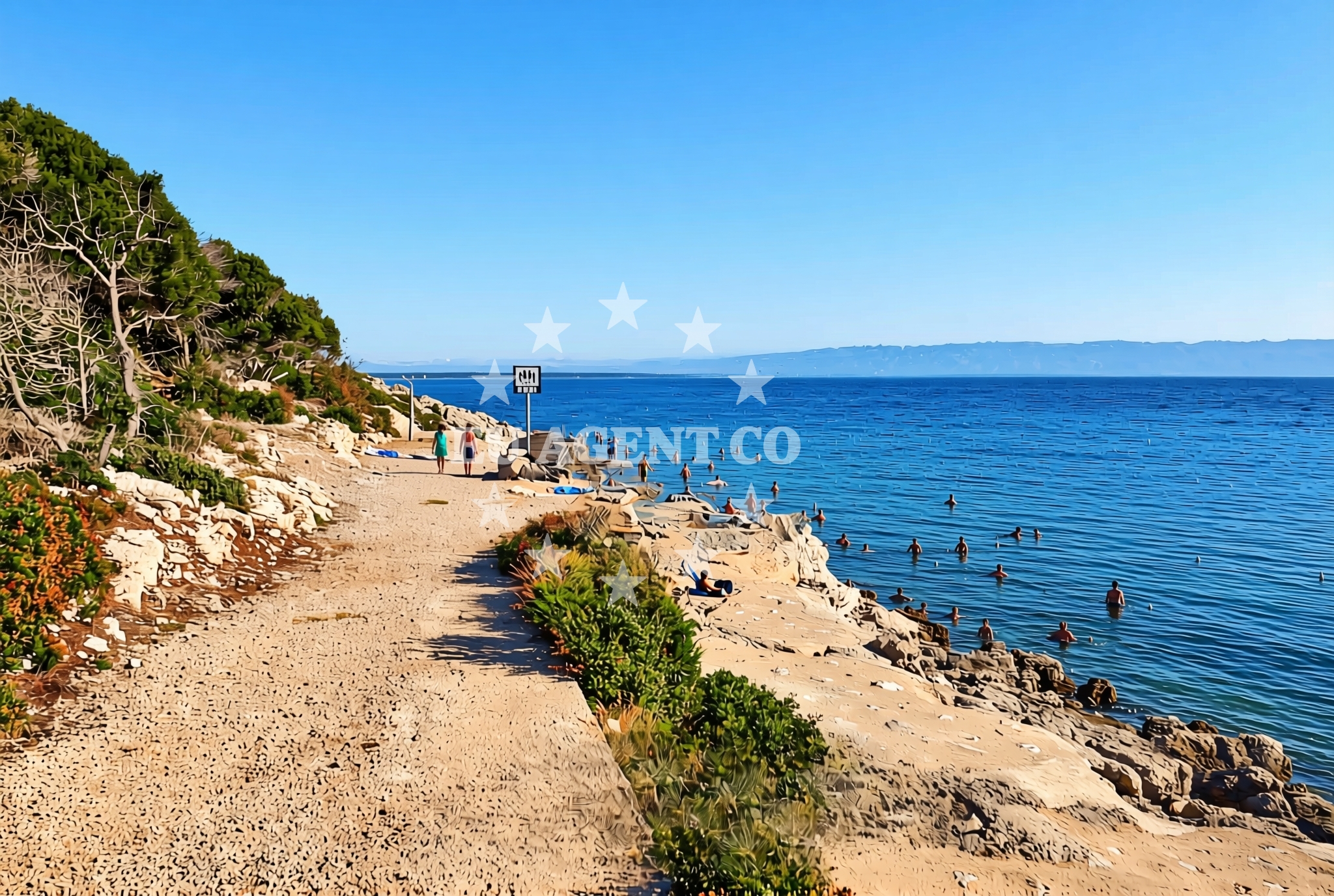 Shoreline and swimming area at Poljana (FKK), Mali Lošinj (Lošinj) Beach in Poljana (FKK)