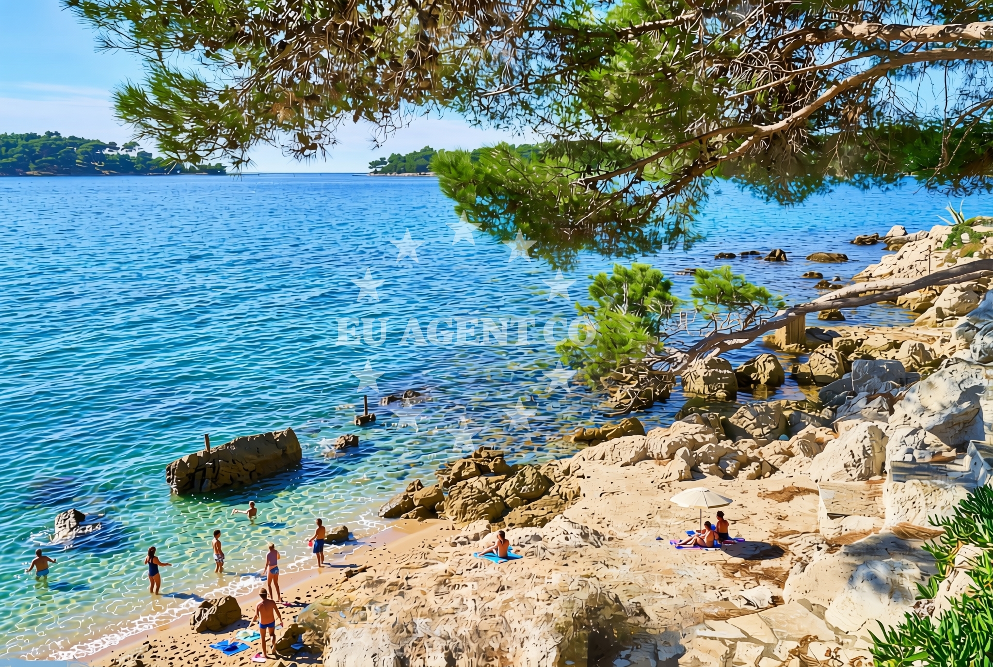 Additional view of Poljana jug, Mali Lošinj (Lošinj) Beach in Poljana jug