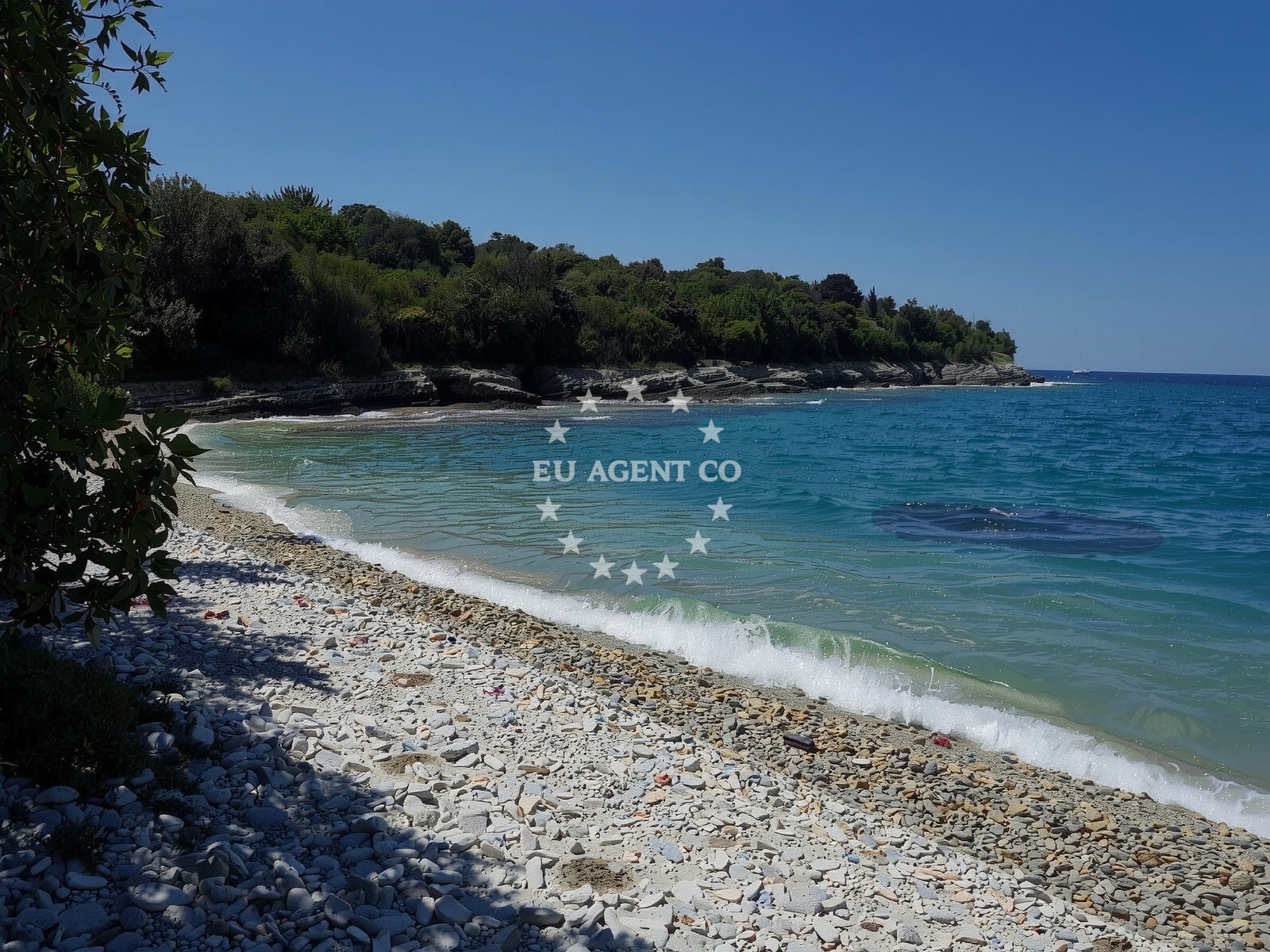 Overview of Polje beach in 218 Selo 1, Premantura