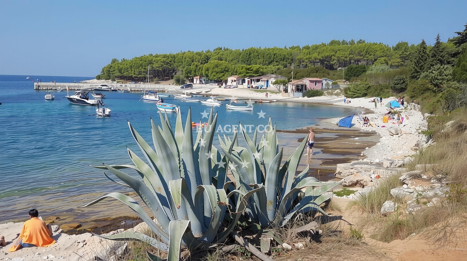 Sea and coastal view of Polje beach in 218 Selo 1, Premantura