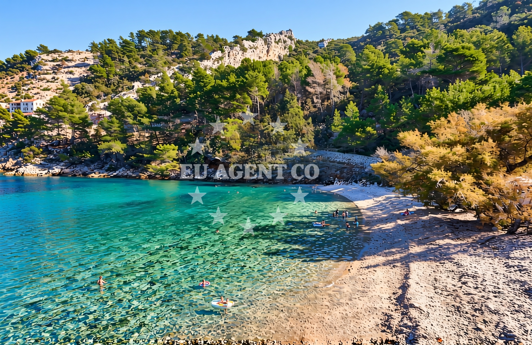 Overview of Poljica (Jelsa) (Hvar): beaches and coves (2) in Poljica (Jelsa) (Hvar)