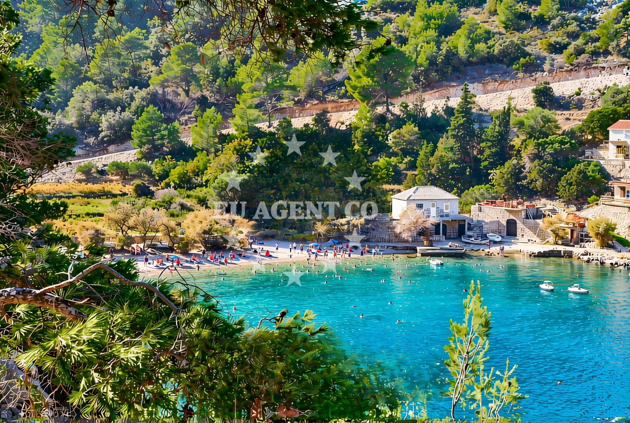 Sea and coastal view of Poljica (Jelsa) (Hvar): beaches and coves (2) in Poljica (Jelsa) (Hvar)