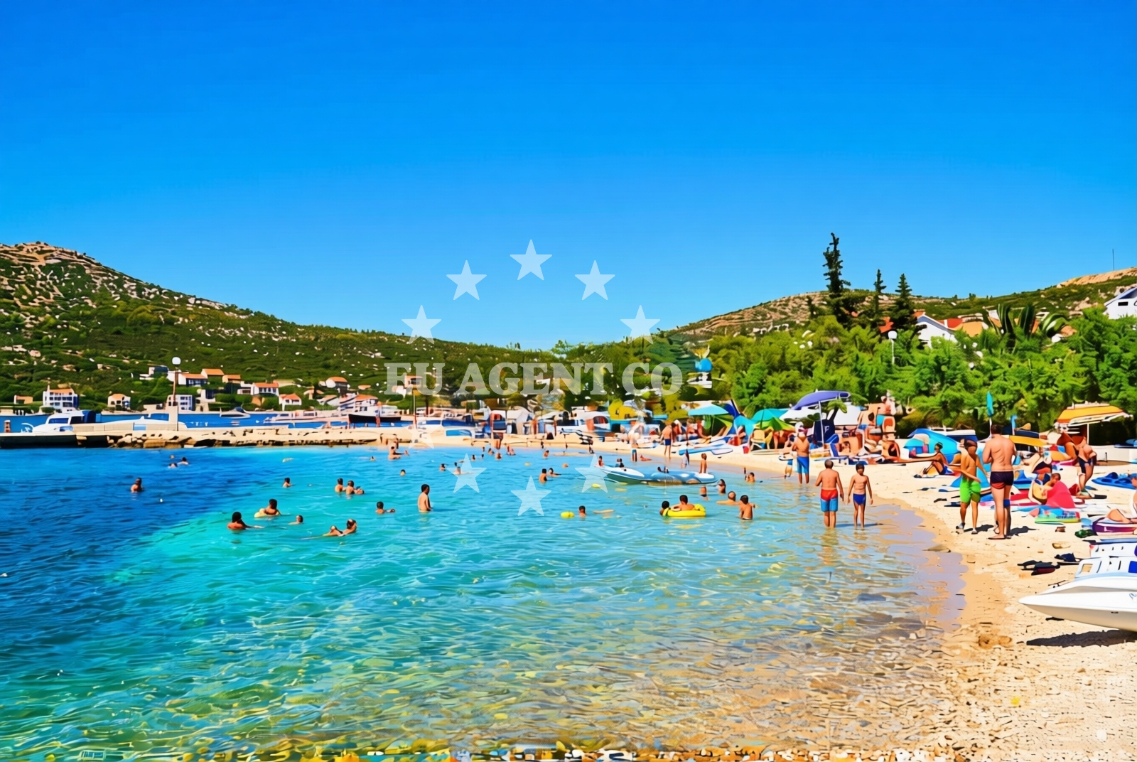 Overview of Poljica (Marina): beaches and coves (1) in Poljica (Marina)