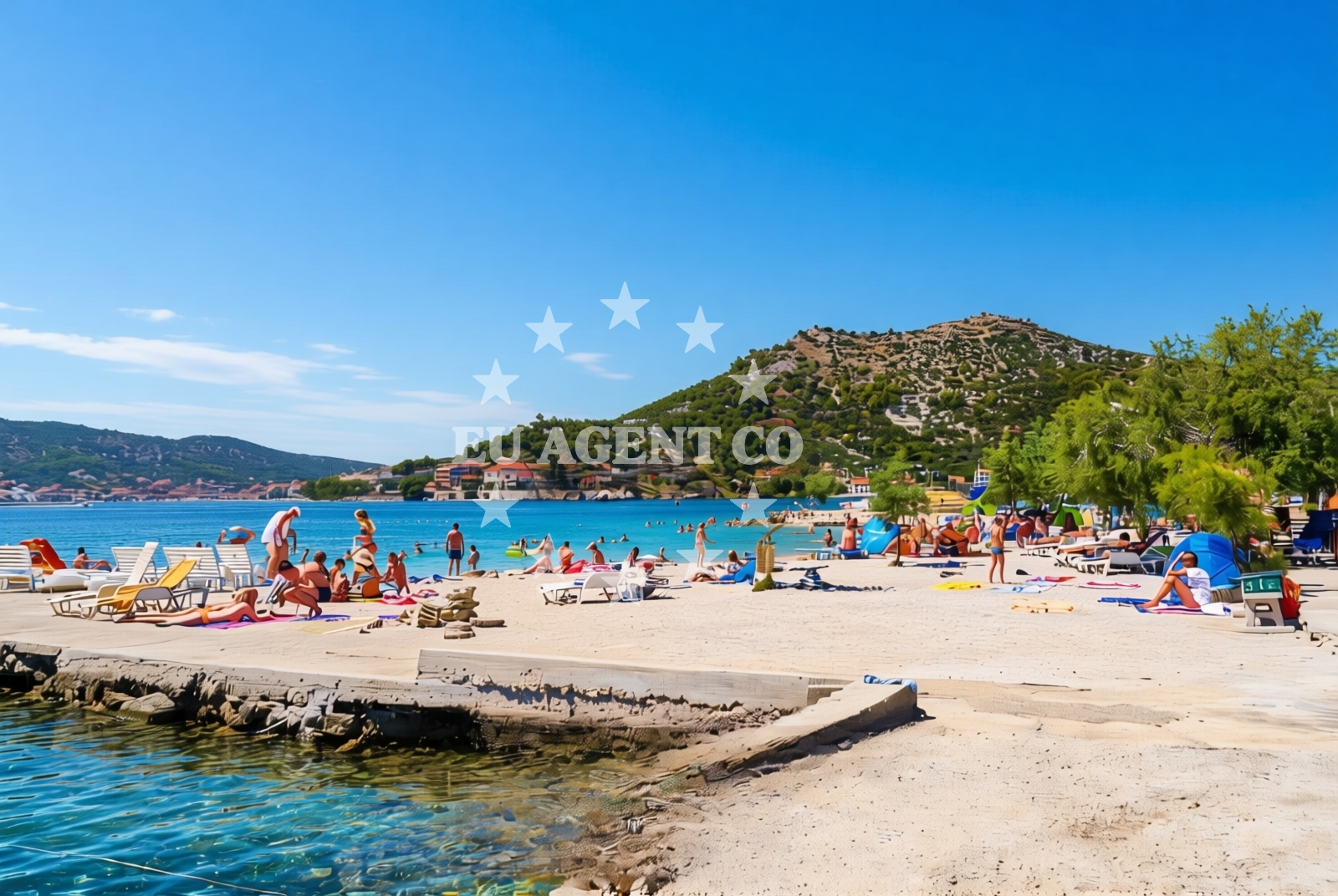 Sea and coastal view of Poljica (Marina): beaches and coves (1) in Poljica (Marina)