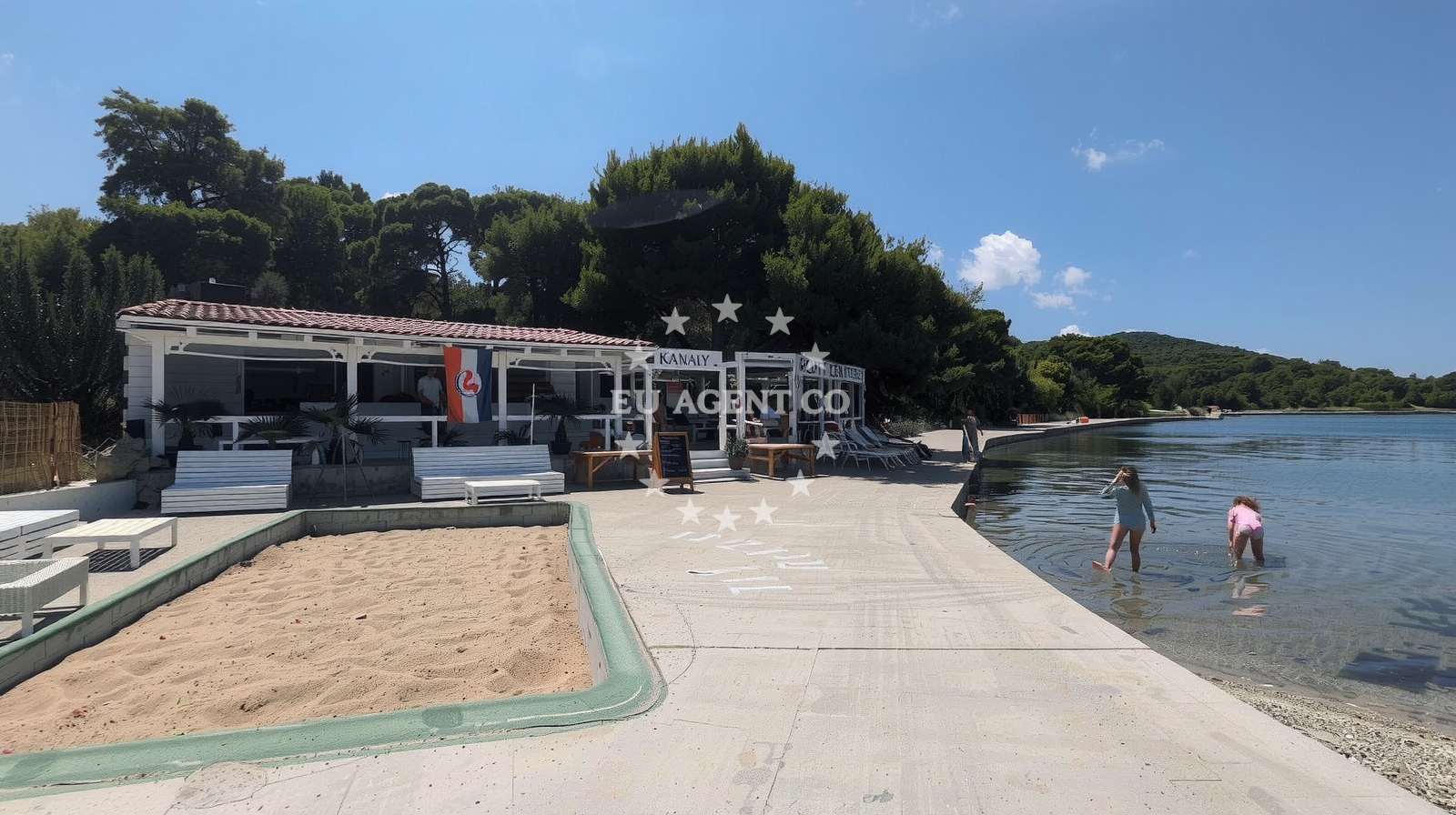 Sea and coastal view of Polokva Beach in Put sela 2, Kaprije, Kaprije