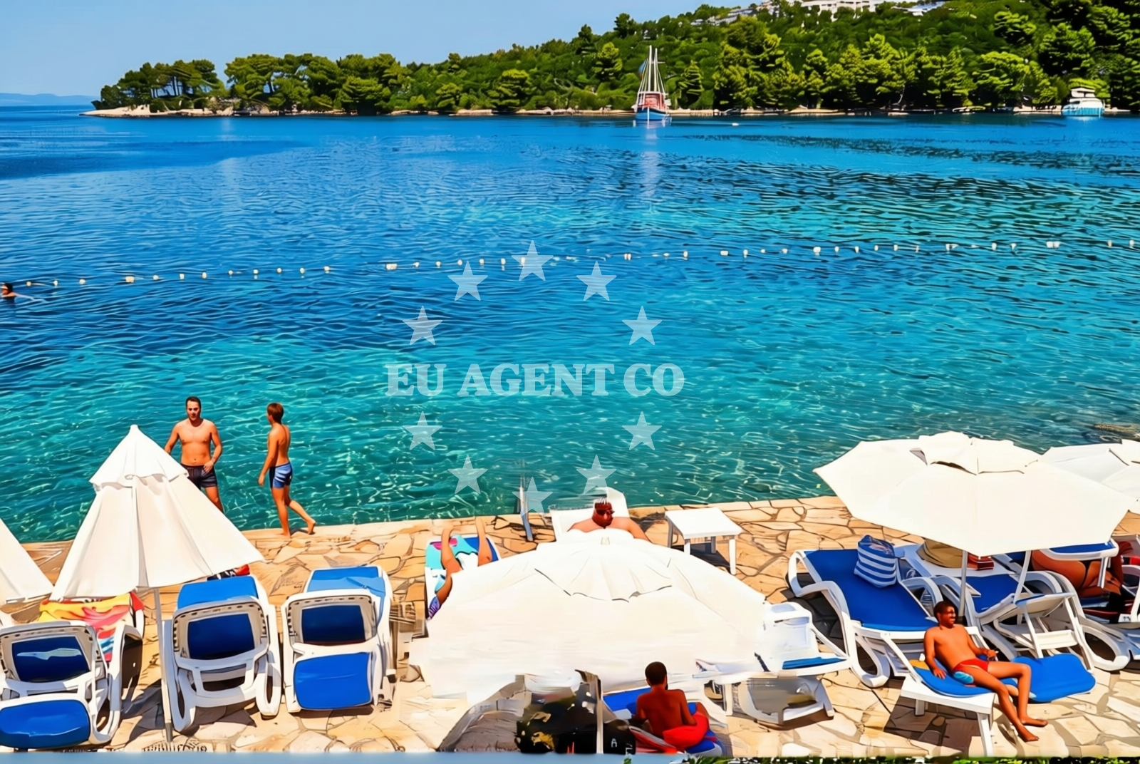 Beach facilities and surroundings at Pomena (Mljet): beaches and coves (1) in Pomena (Mljet)