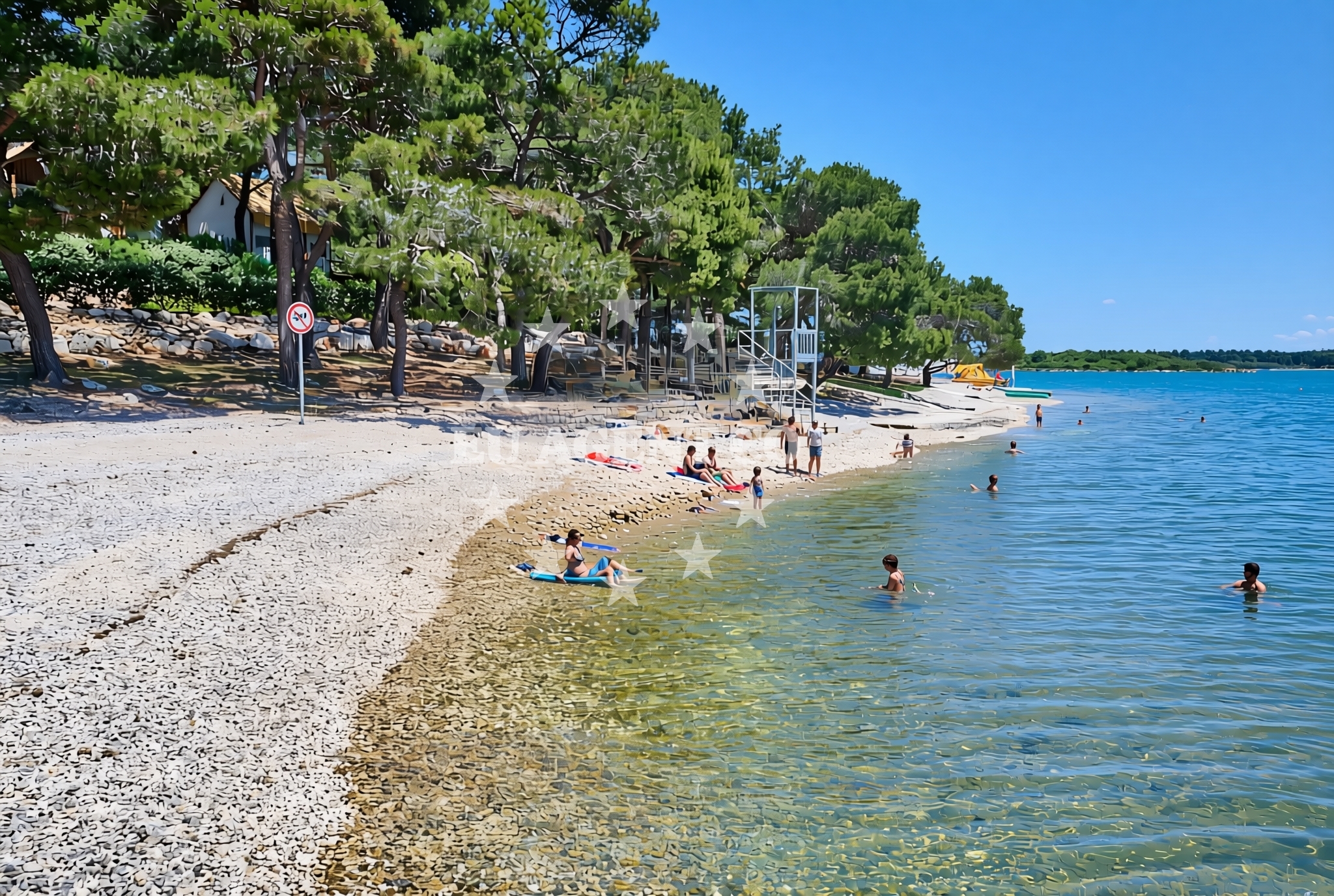 Overview of Pomer: beaches and coves (3) in Pomer