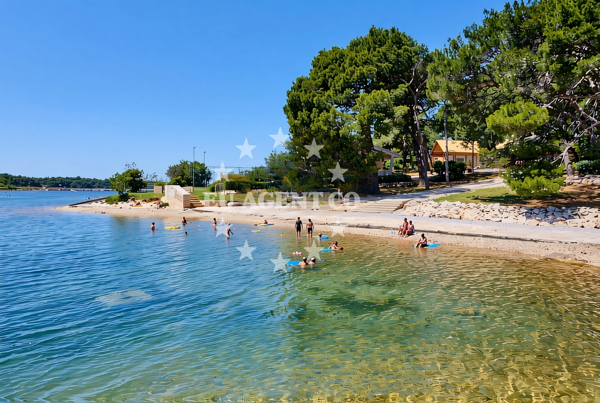 Beach facilities and surroundings at Pomer: beaches and coves (3) in Pomer