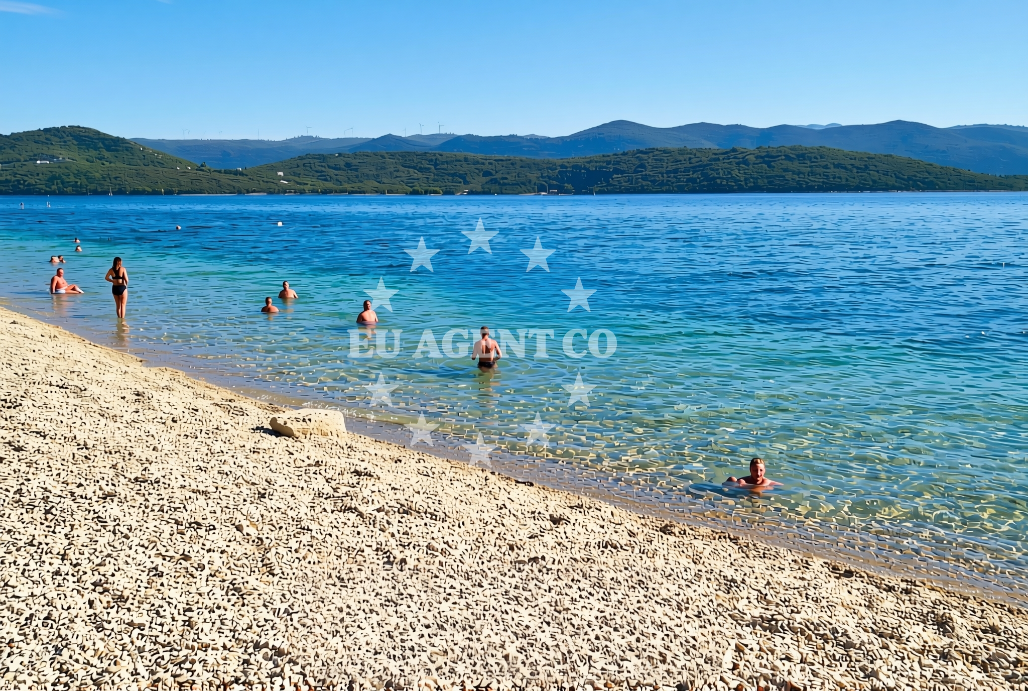 Sea and coastal view of Ponta, Klek Beach in Ponta