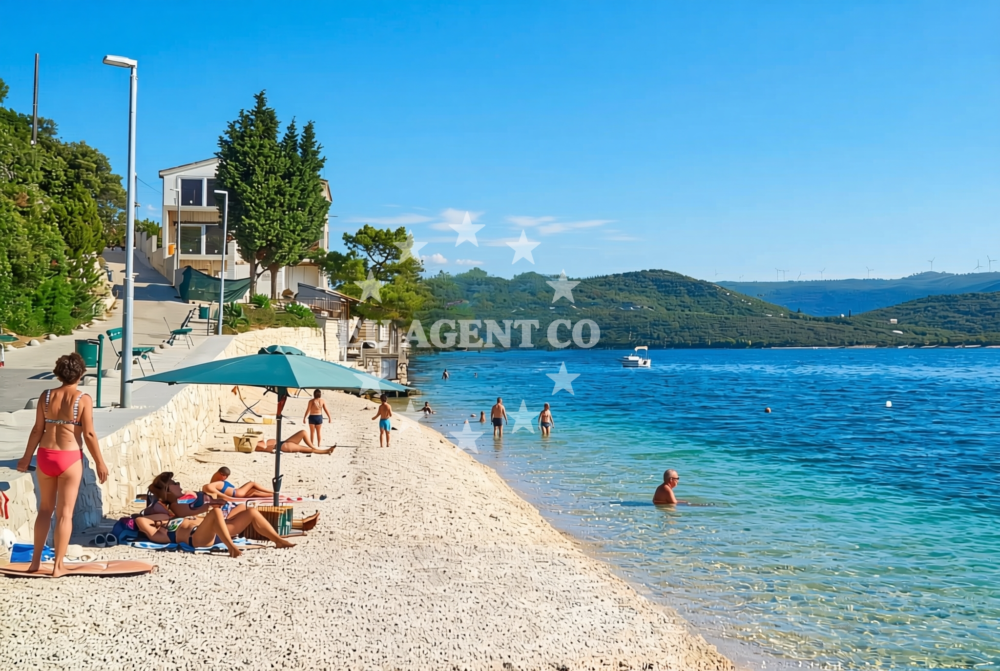 Beach facilities and surroundings at Ponta, Klek Beach in Ponta