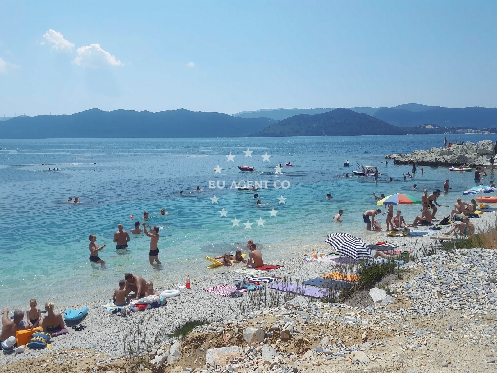 Shoreline and swimming area at Popova luka in Komarna 143, Klek