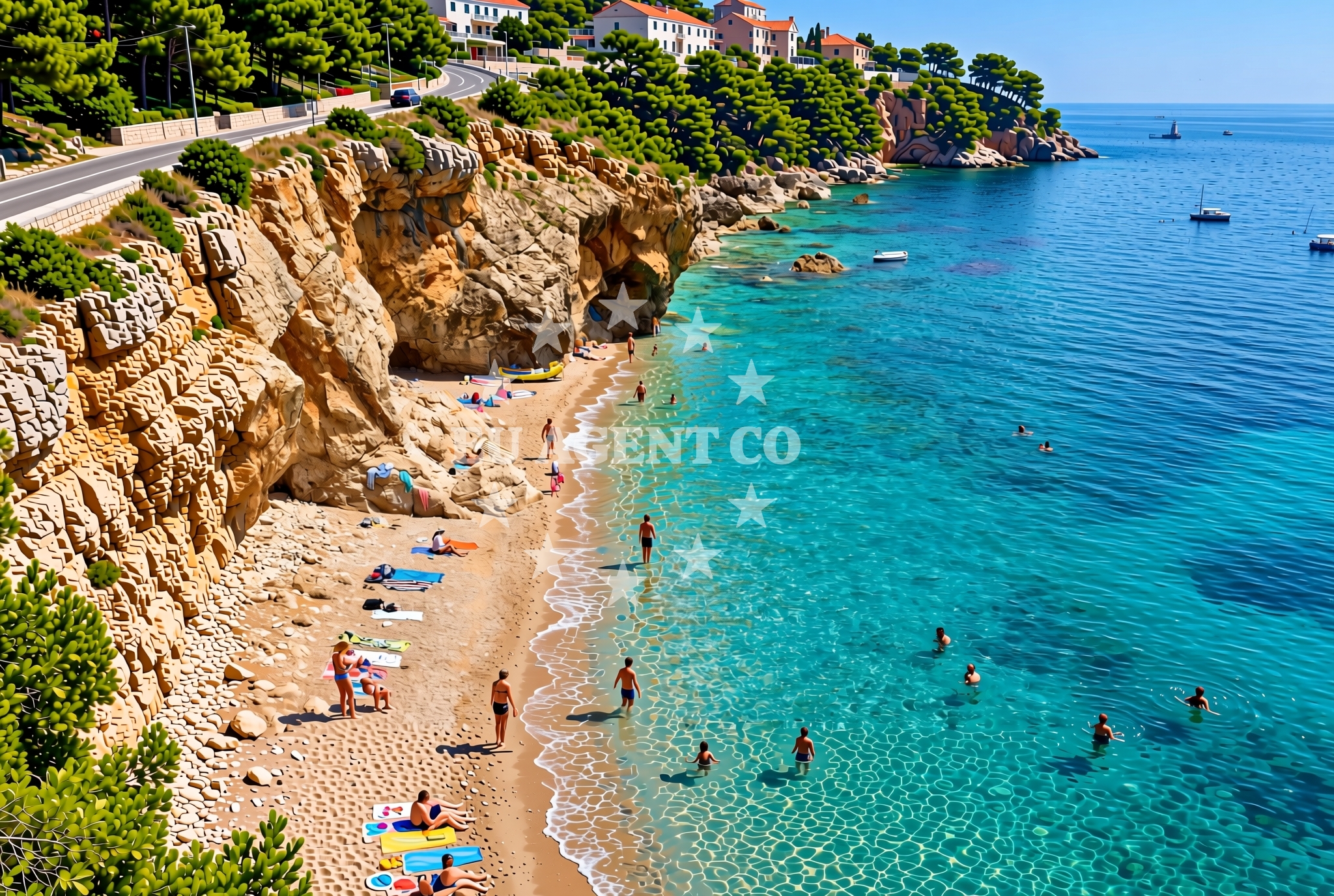 Beach facilities and surroundings at Popovići (Konavle): beaches and coves (1) in Popovići (Konavle)