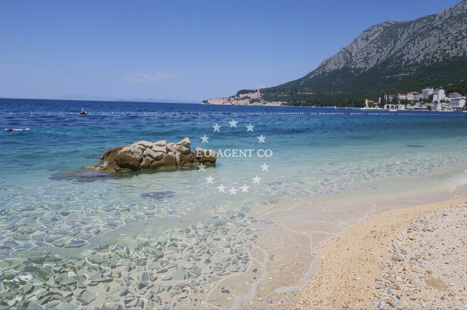 Sea and coastal view of Porat beach II in Porat 121, Živogošće