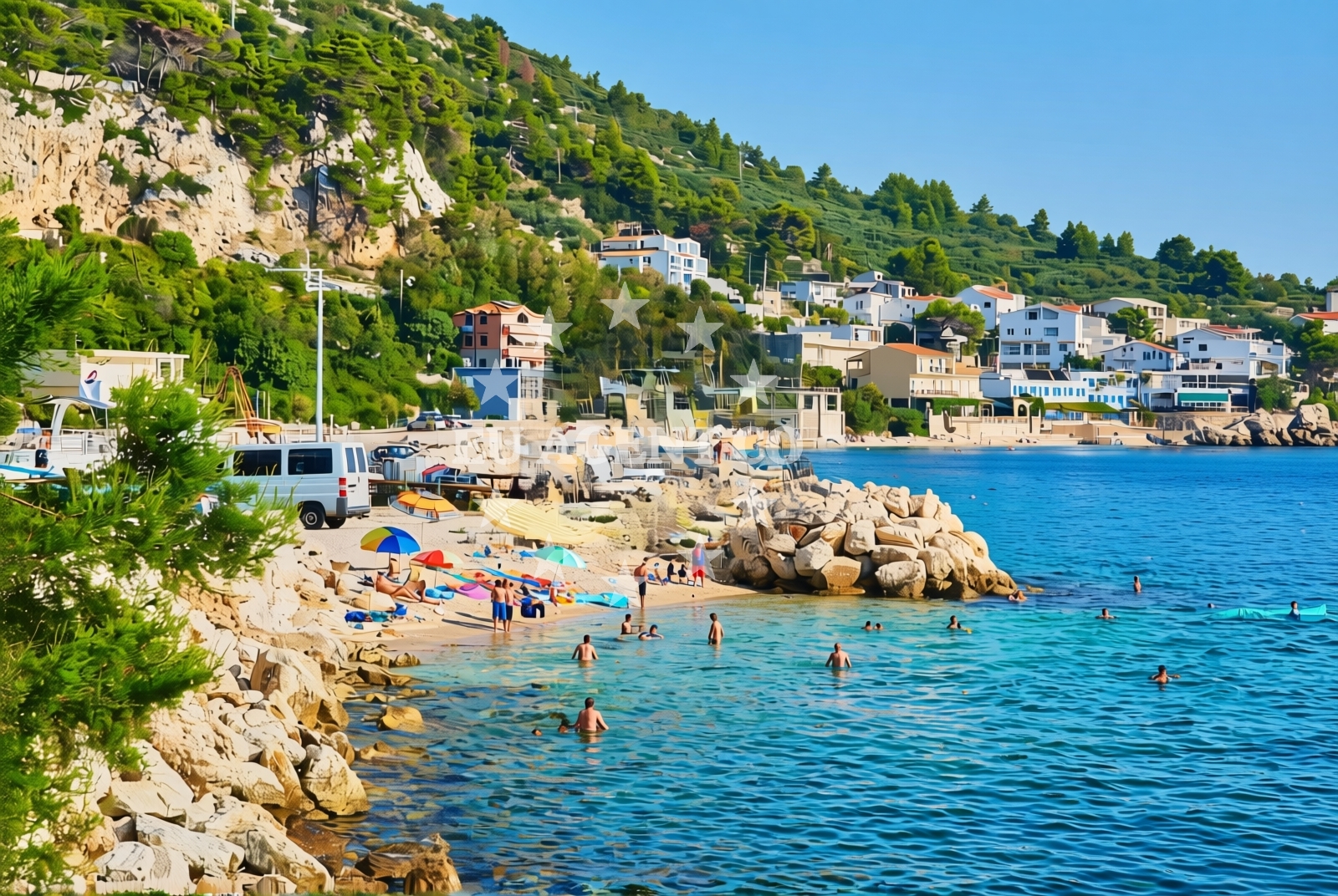 Overview of Porat, Drašnice Beach in Porat