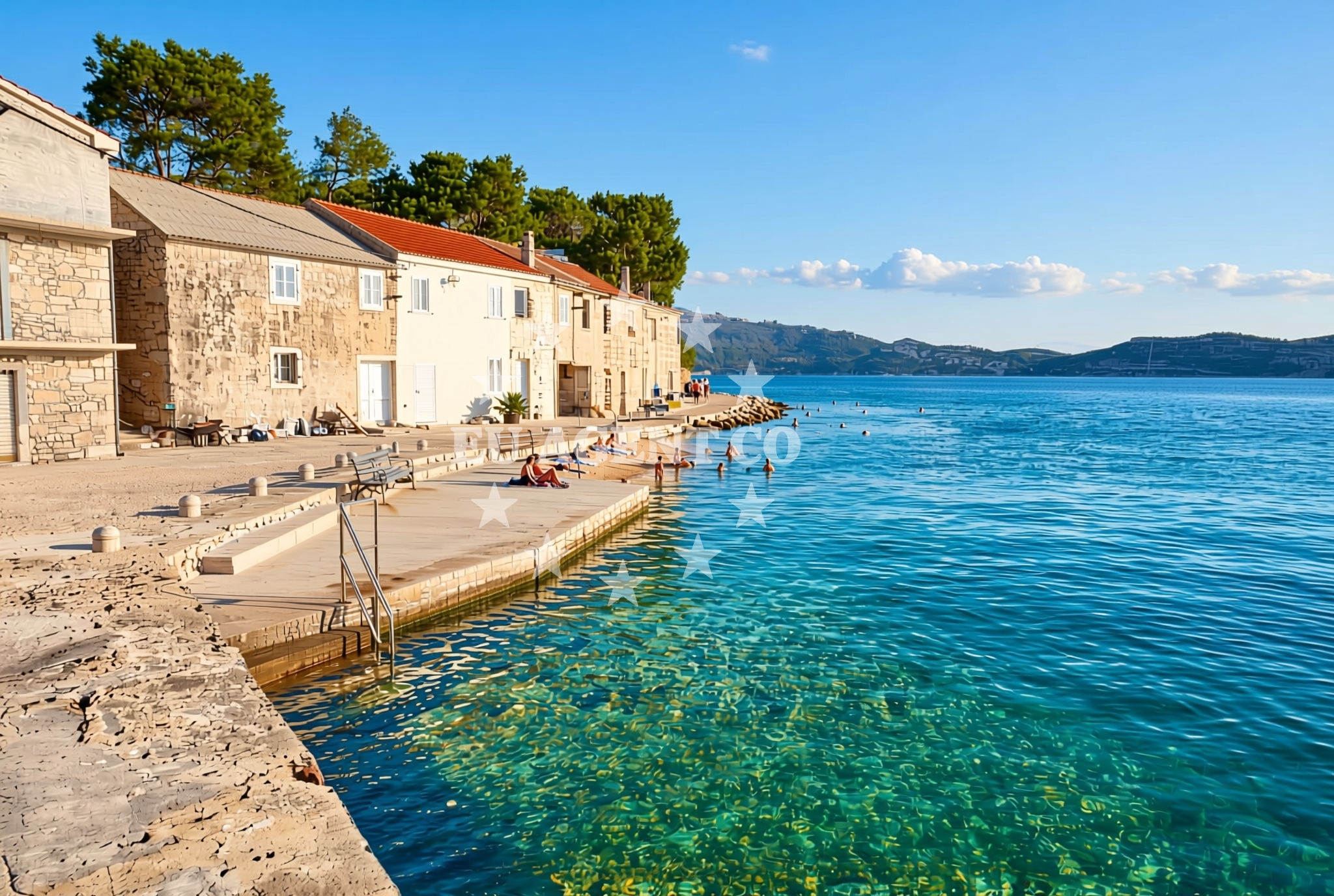 Overview of Porat Komoševa, Mali Iž (Iž) Beach in Porat Komoševa
