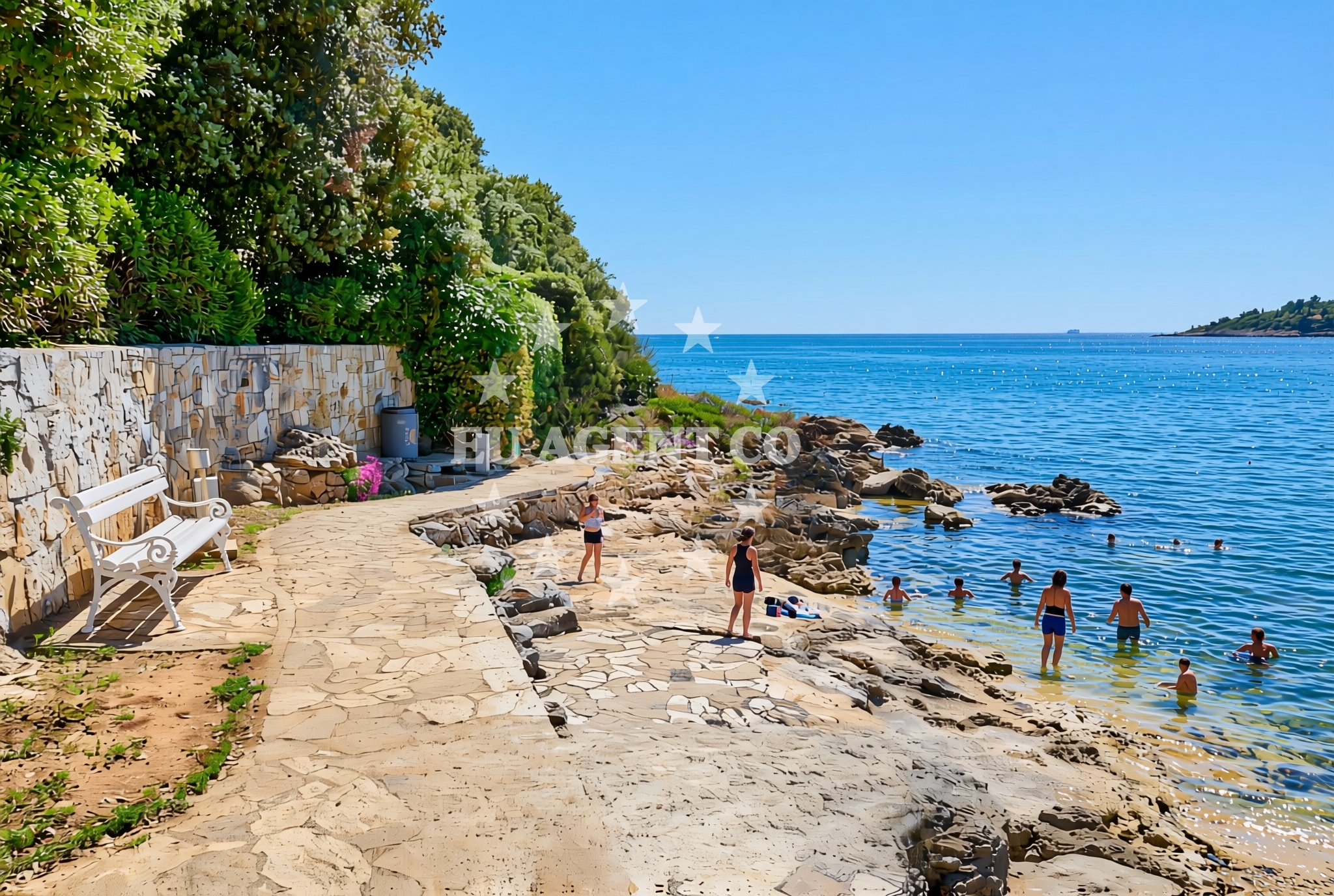Sea and coastal view of Porat, Pješčana Uvala Beach in Porat