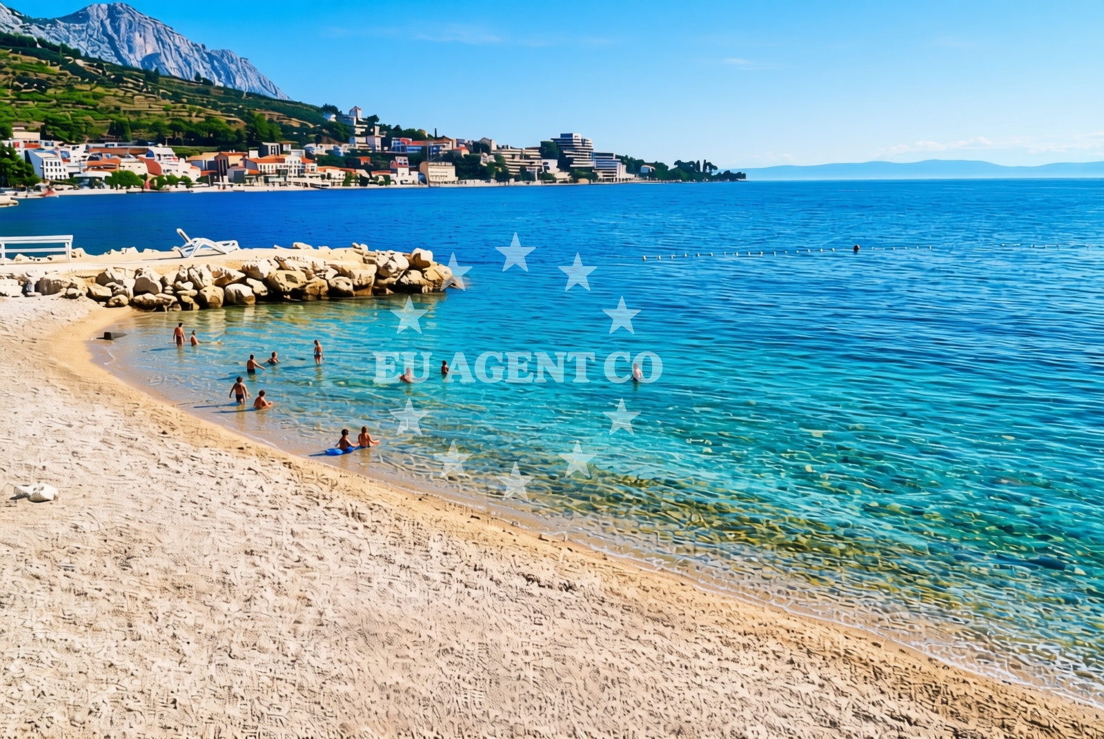 Overview of Porat, Podgora Beach in Porat