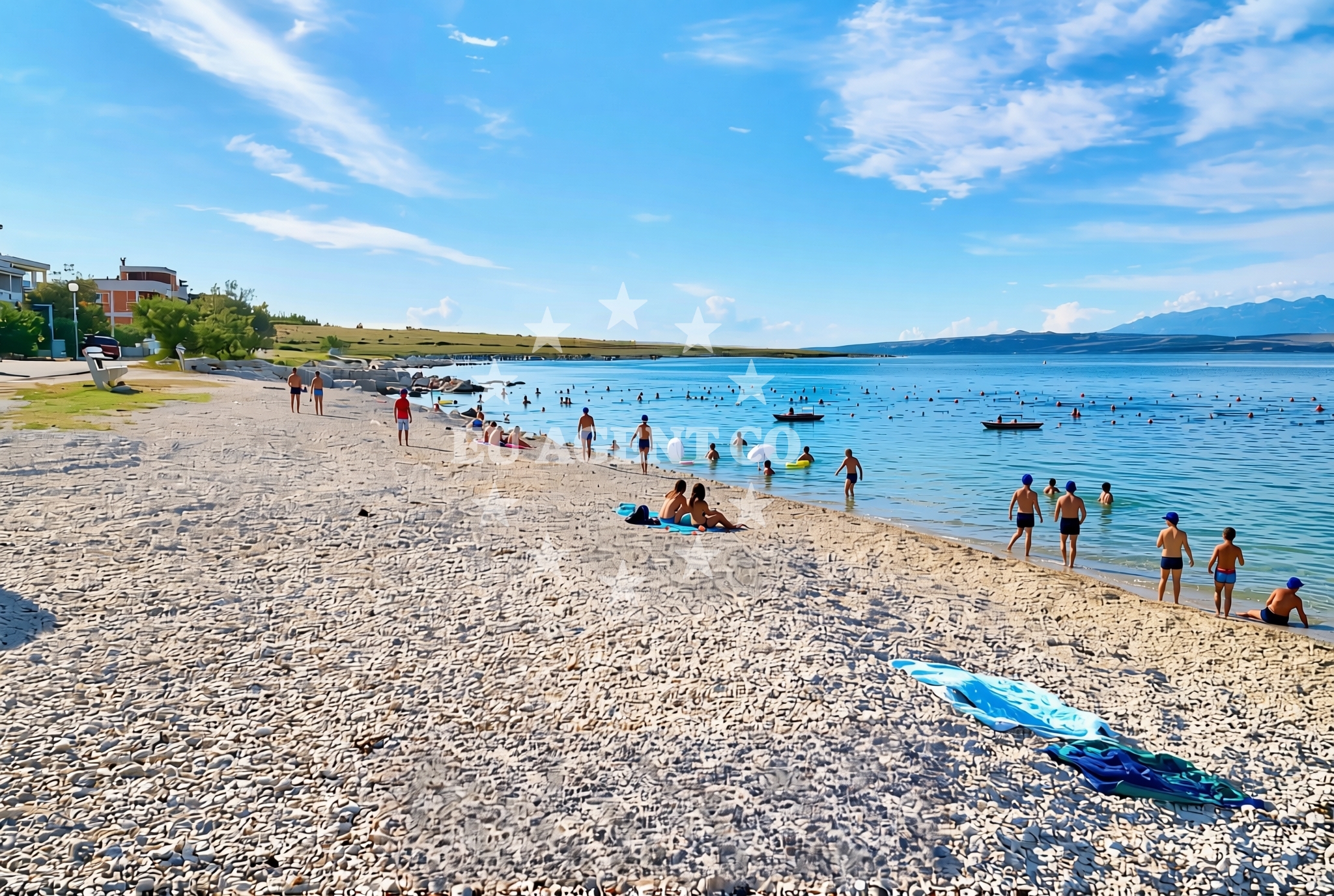 Overview of Porat, Vir (Vir) Beach in Porat