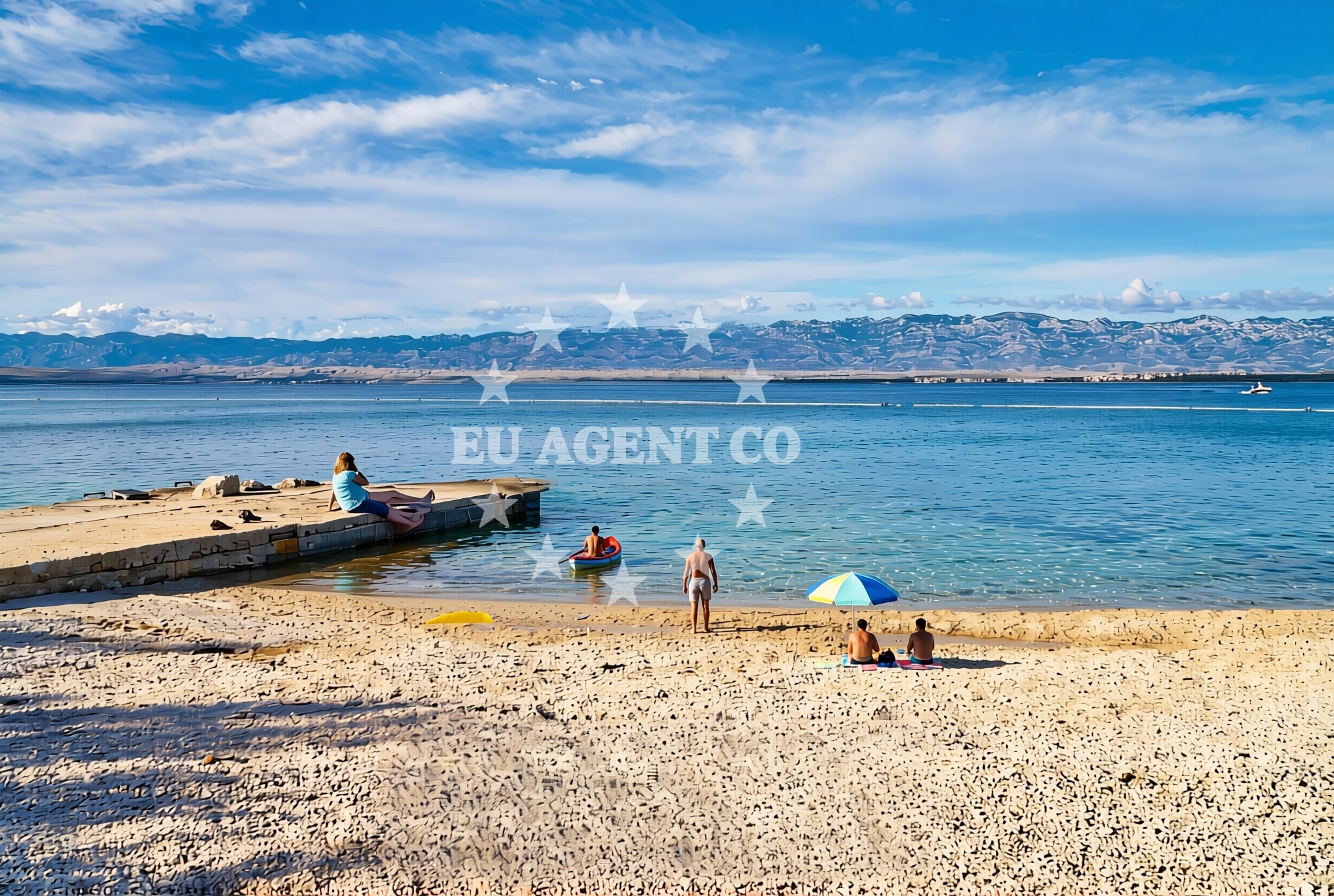 Shoreline and swimming area at Porat, Vir (Vir) Beach in Porat