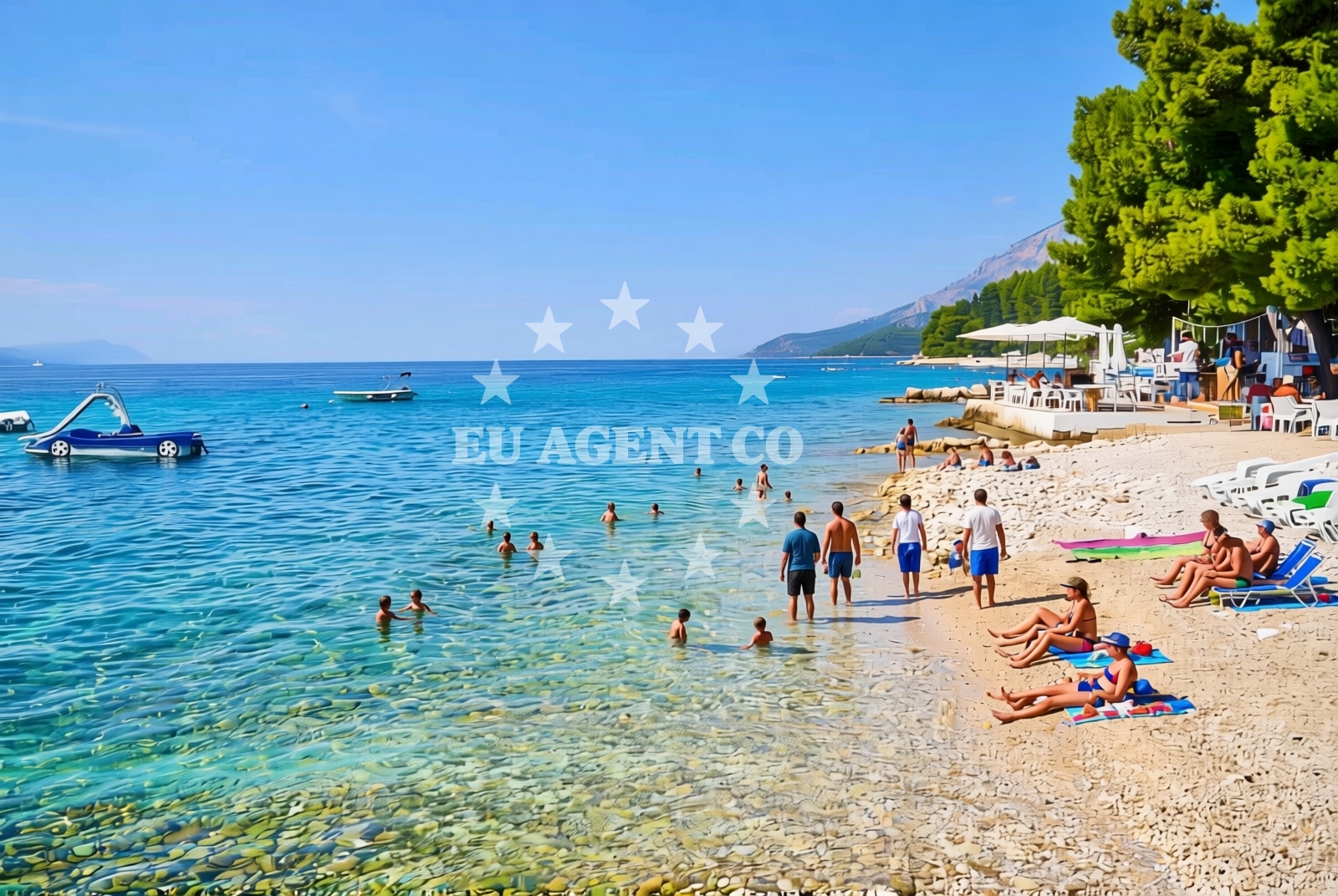 Shoreline and swimming area at Porat, Zaostrog Beach in Porat