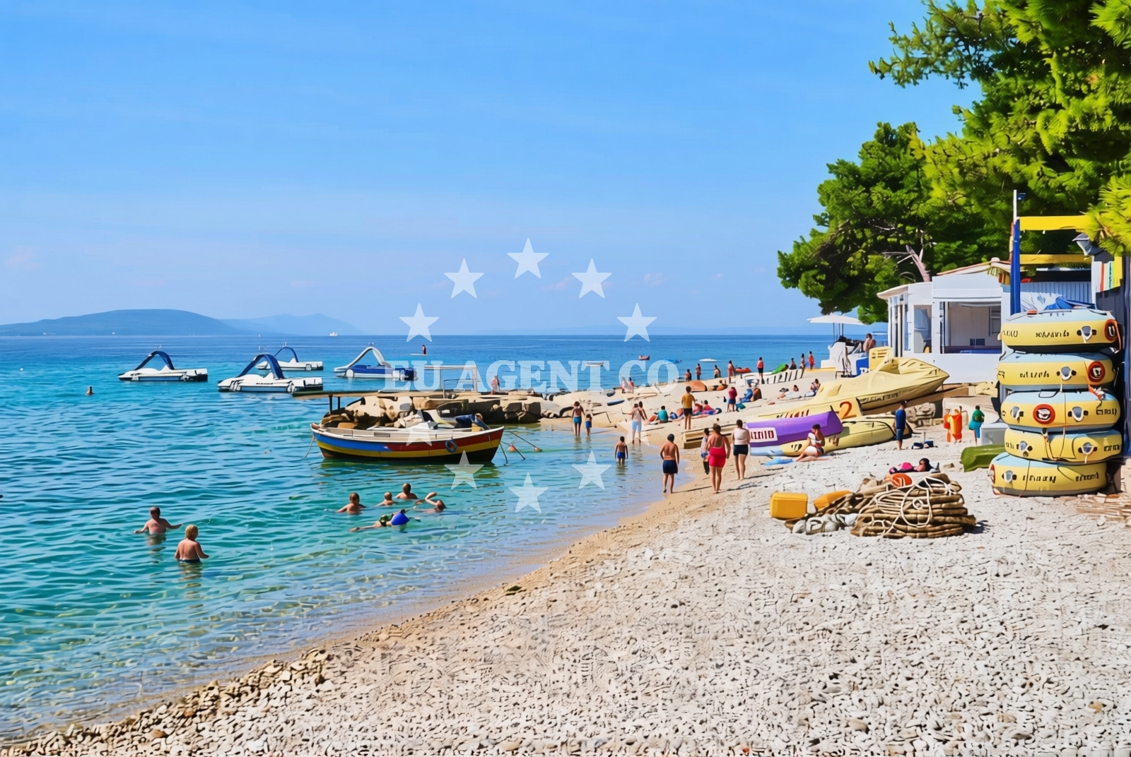 Sea and coastal view of Porat, Zaostrog Beach in Porat