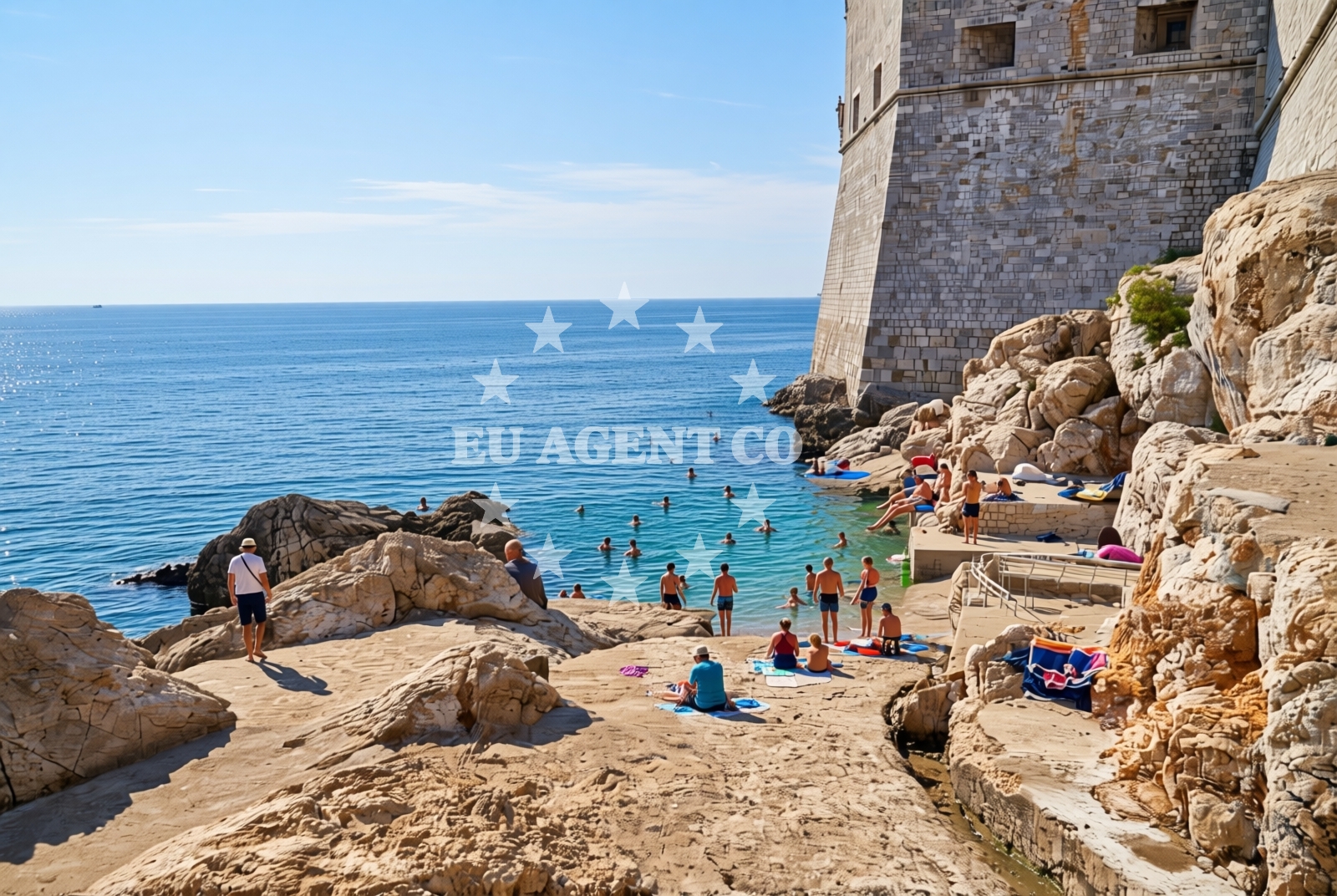 Shoreline and swimming area at Porporela, Dubrovnik Beach in Porporela