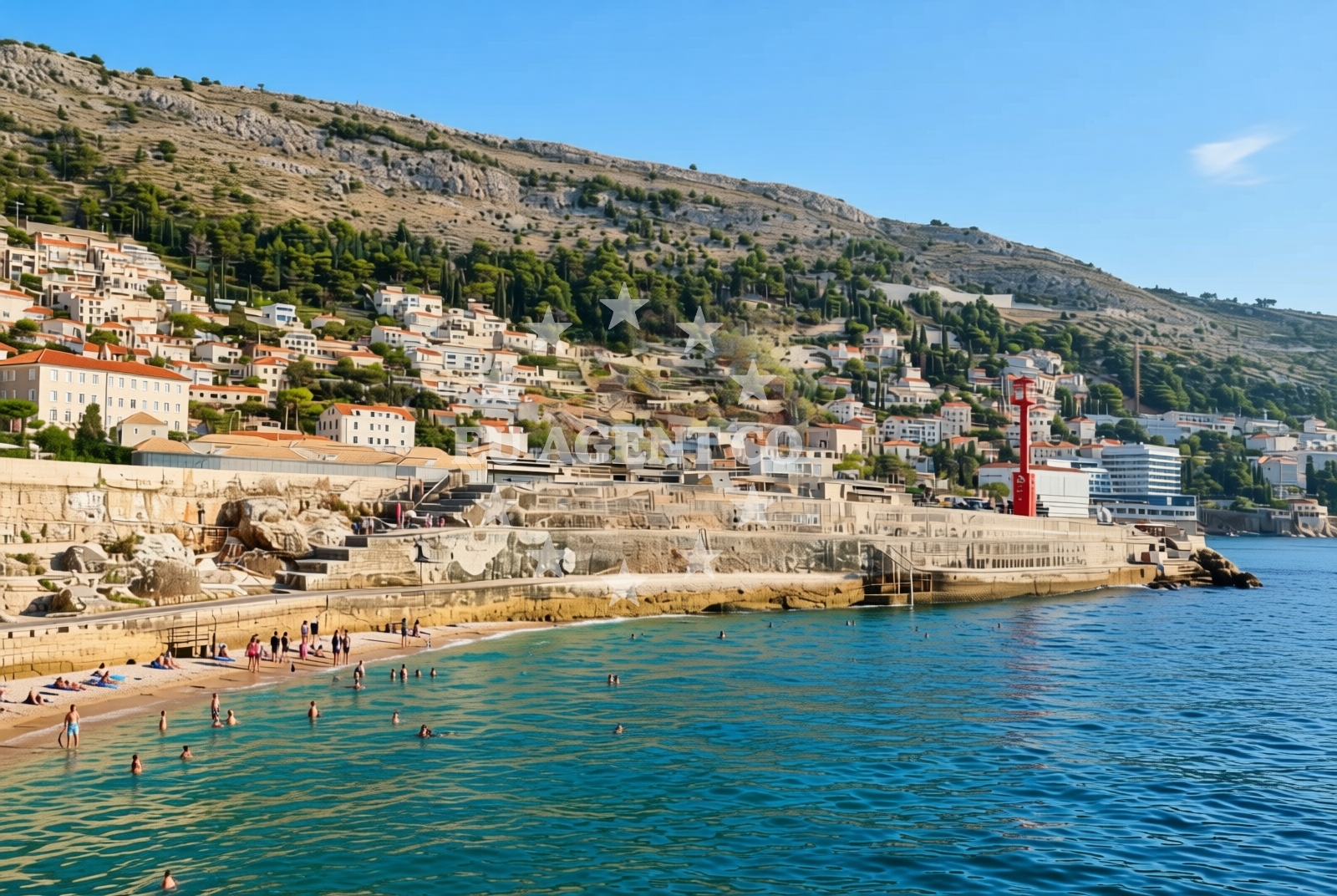 Sea and coastal view of Porporela, Dubrovnik Beach in Porporela