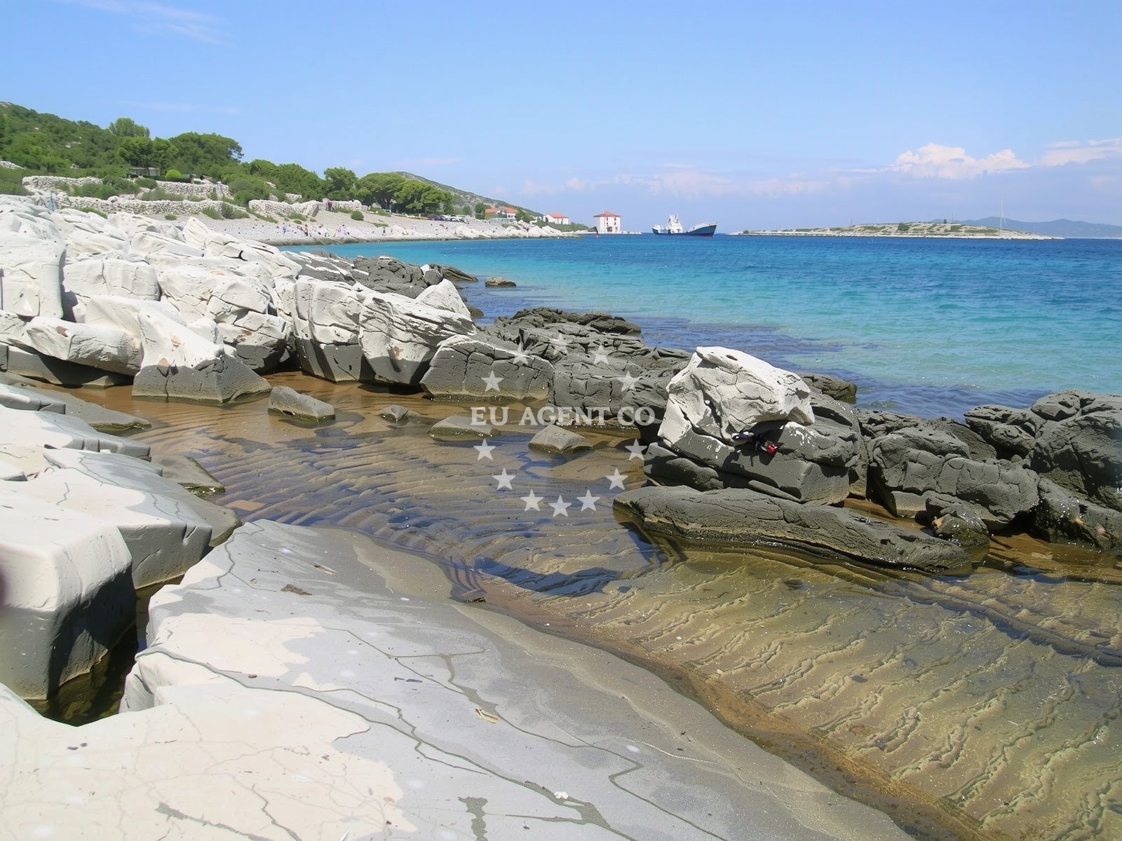 Sea and coastal view of Portic beach in Put sela 2, Kaprije, Kaprije