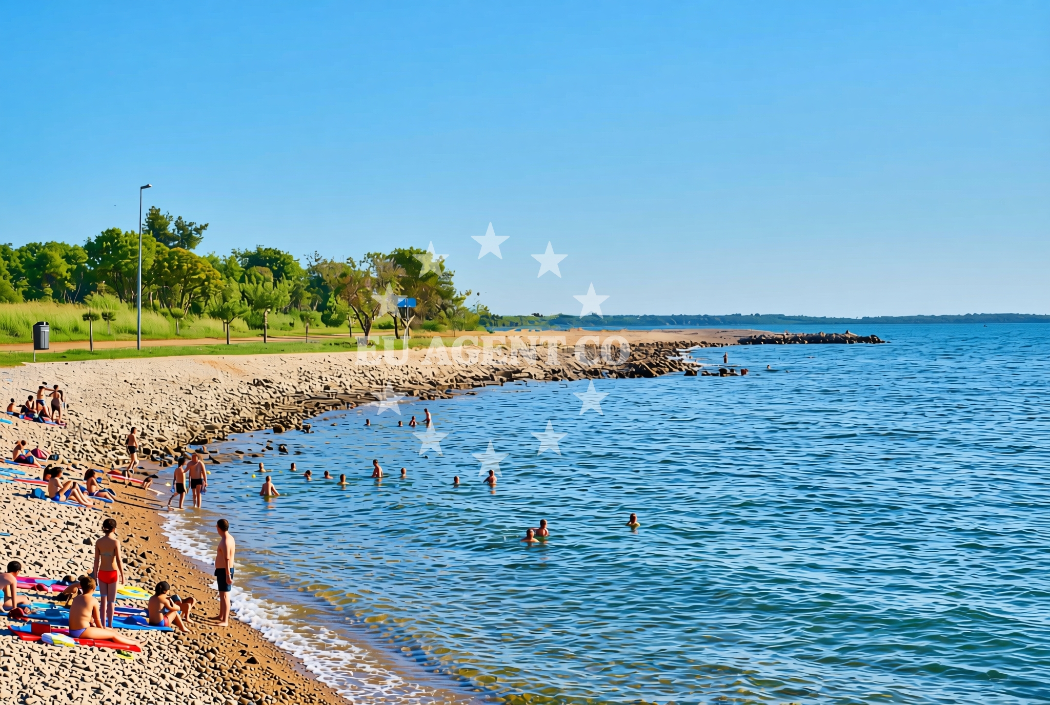 Sea and coastal view of Portić (dog beach), Peroj Beach in Portić (plaža za pse)