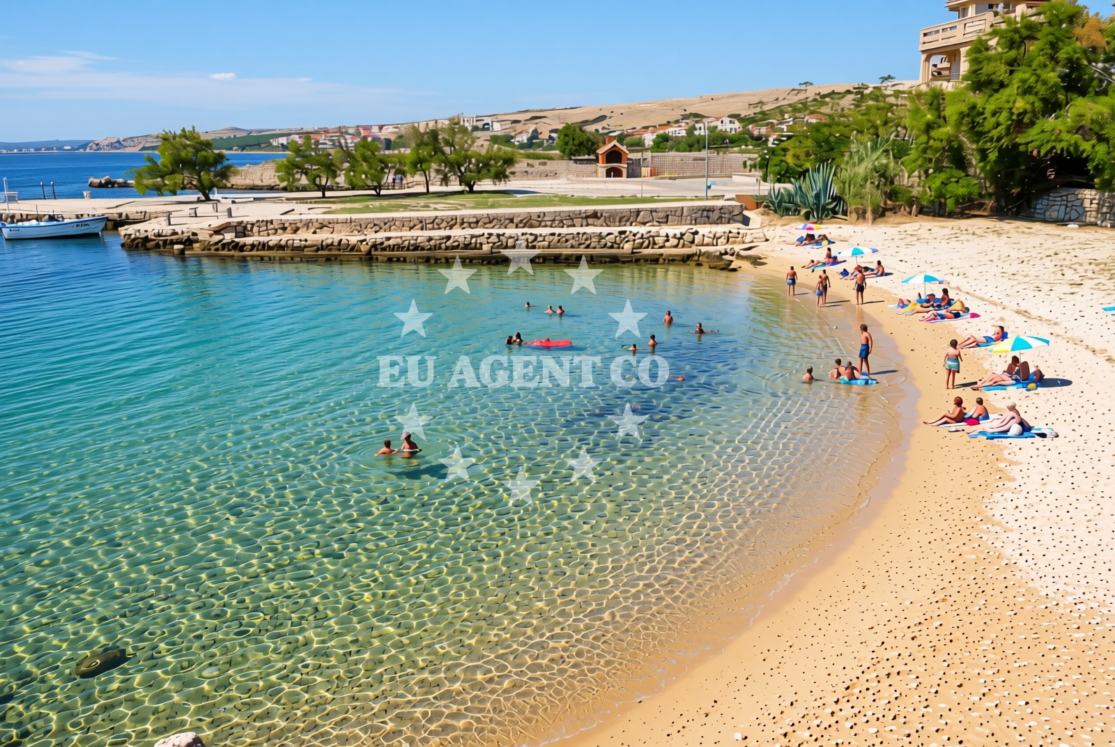 Overview of Portić jug, Kustići (Pag) Beach in Portić jug
