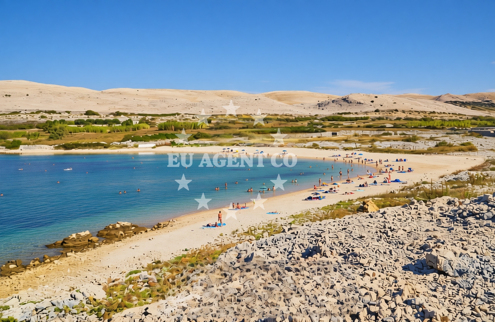 Overview of Portić sjever, Kustići (Pag) Beach in Portić sjever