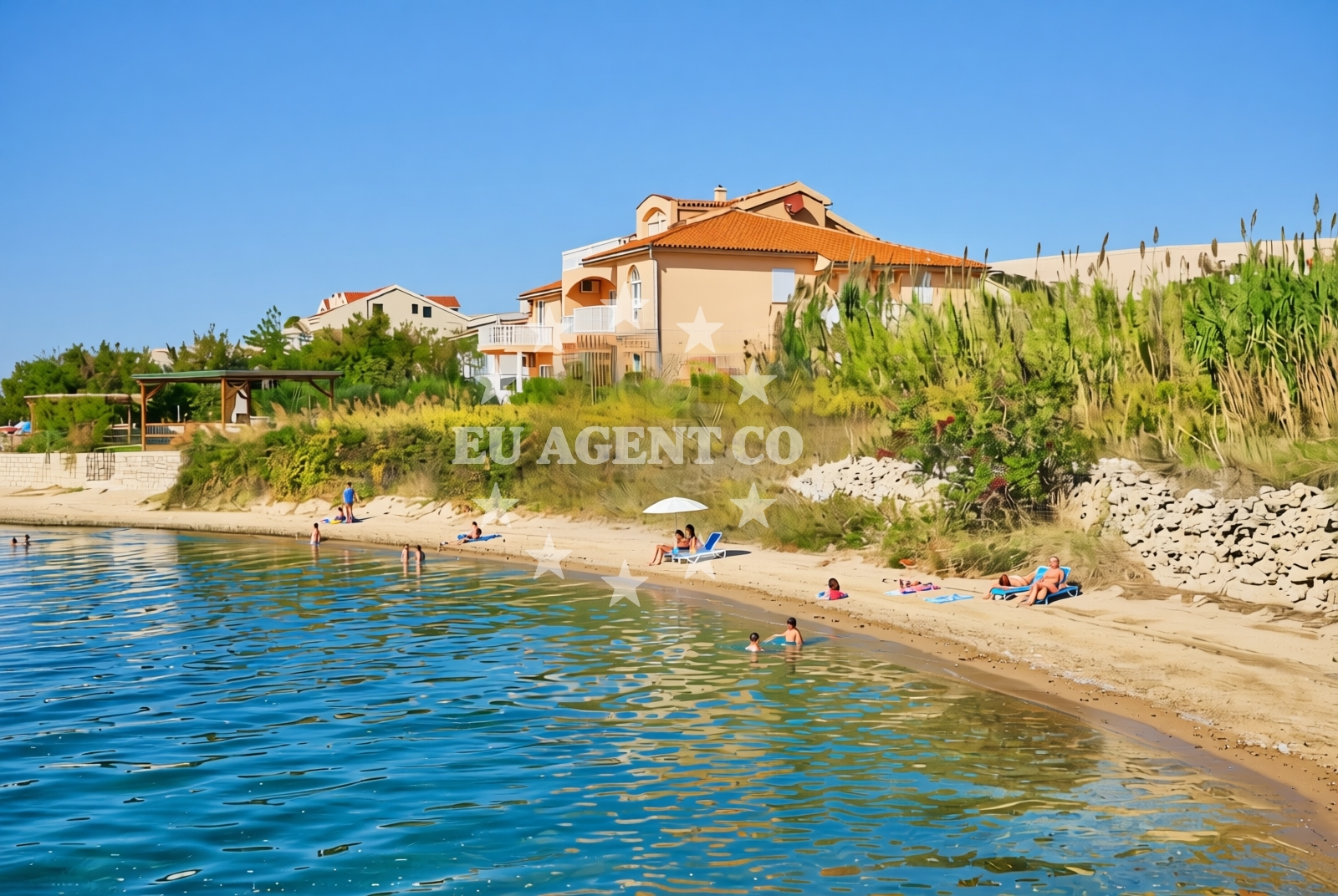 Sea and coastal view of Portić sjever, Kustići (Pag) Beach in Portić sjever