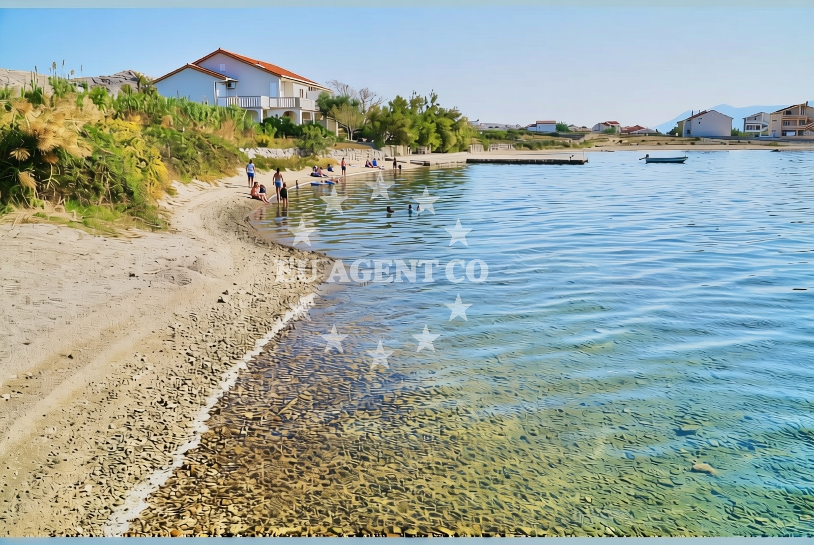 Beach facilities and surroundings at Portić sjever, Kustići (Pag) Beach in Portić sjever