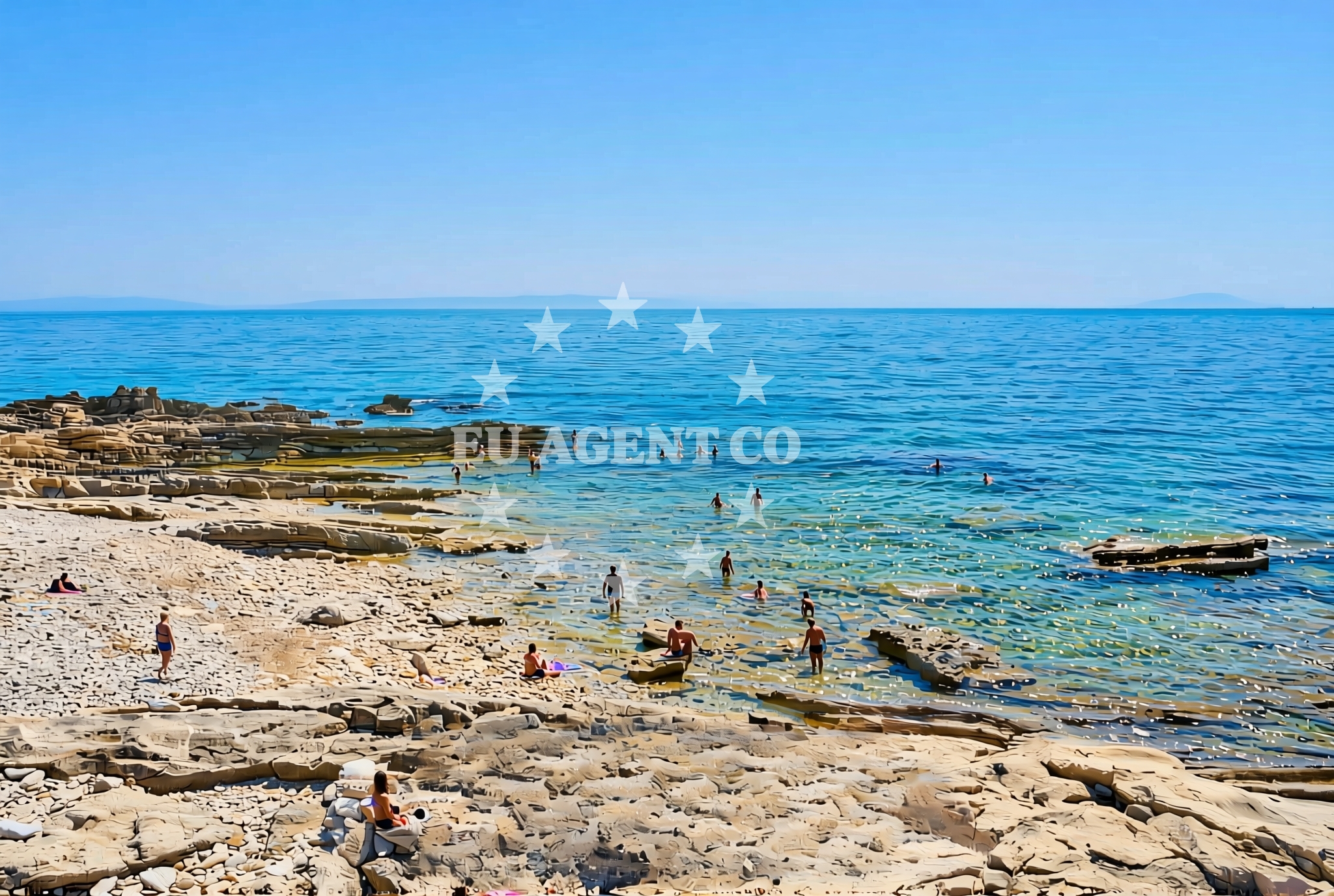Overview of Porto dele Liše (dog beach), Šišan Beach in Porto dele Liše (plaža za pse)